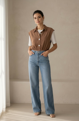 Sleeveless Volume Soft Shirt