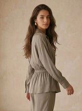 Peach Skin Wrap Shirt