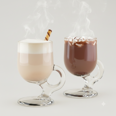 Glass Latte Mugs Set