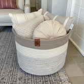 Handmade Woven Cotton laundry basket