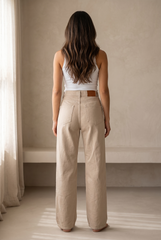 Neutral Wide Leg Denim Pants