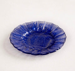 Handcrafted Glass Ripple Serving Dish