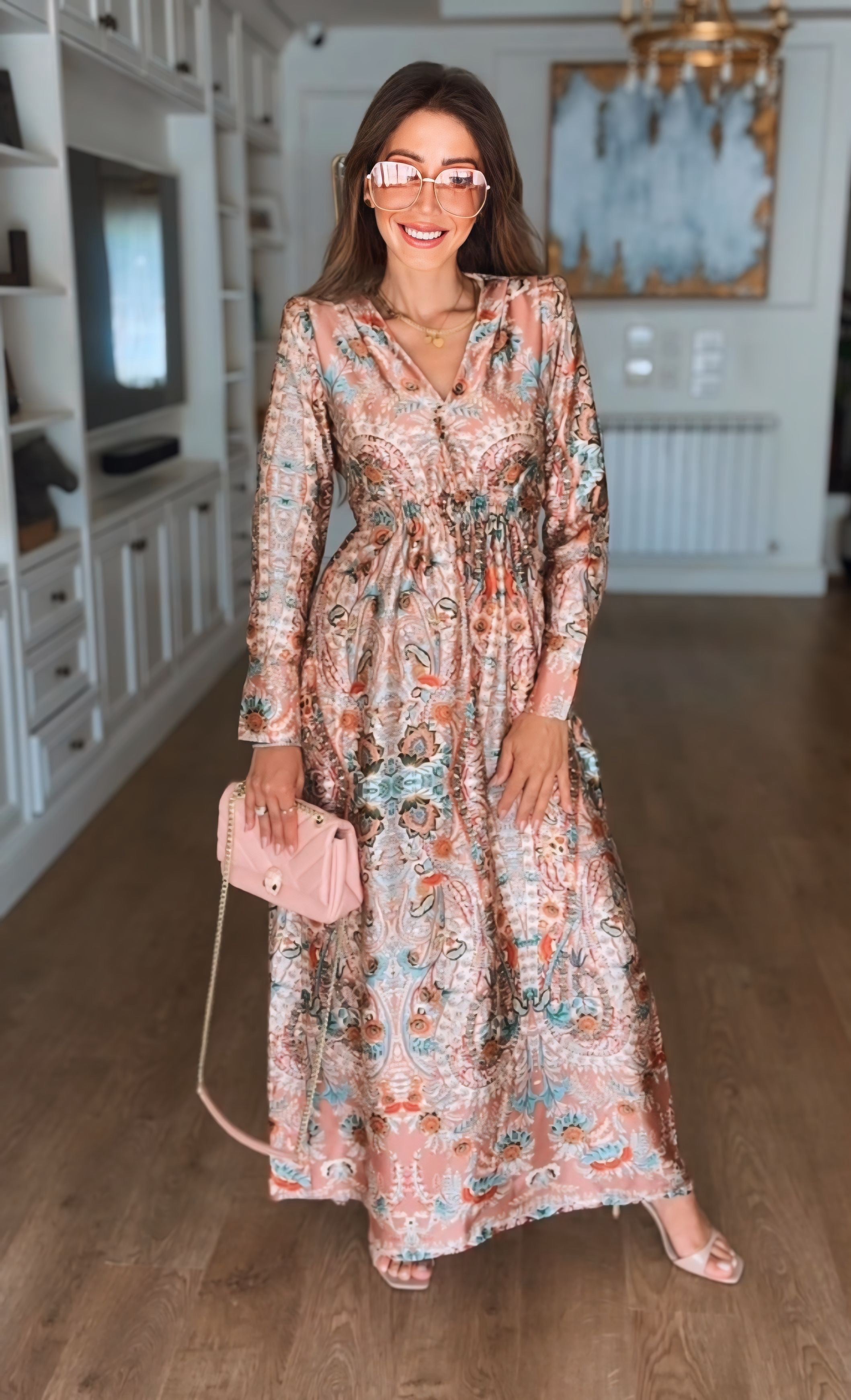 Printed Satin Dress