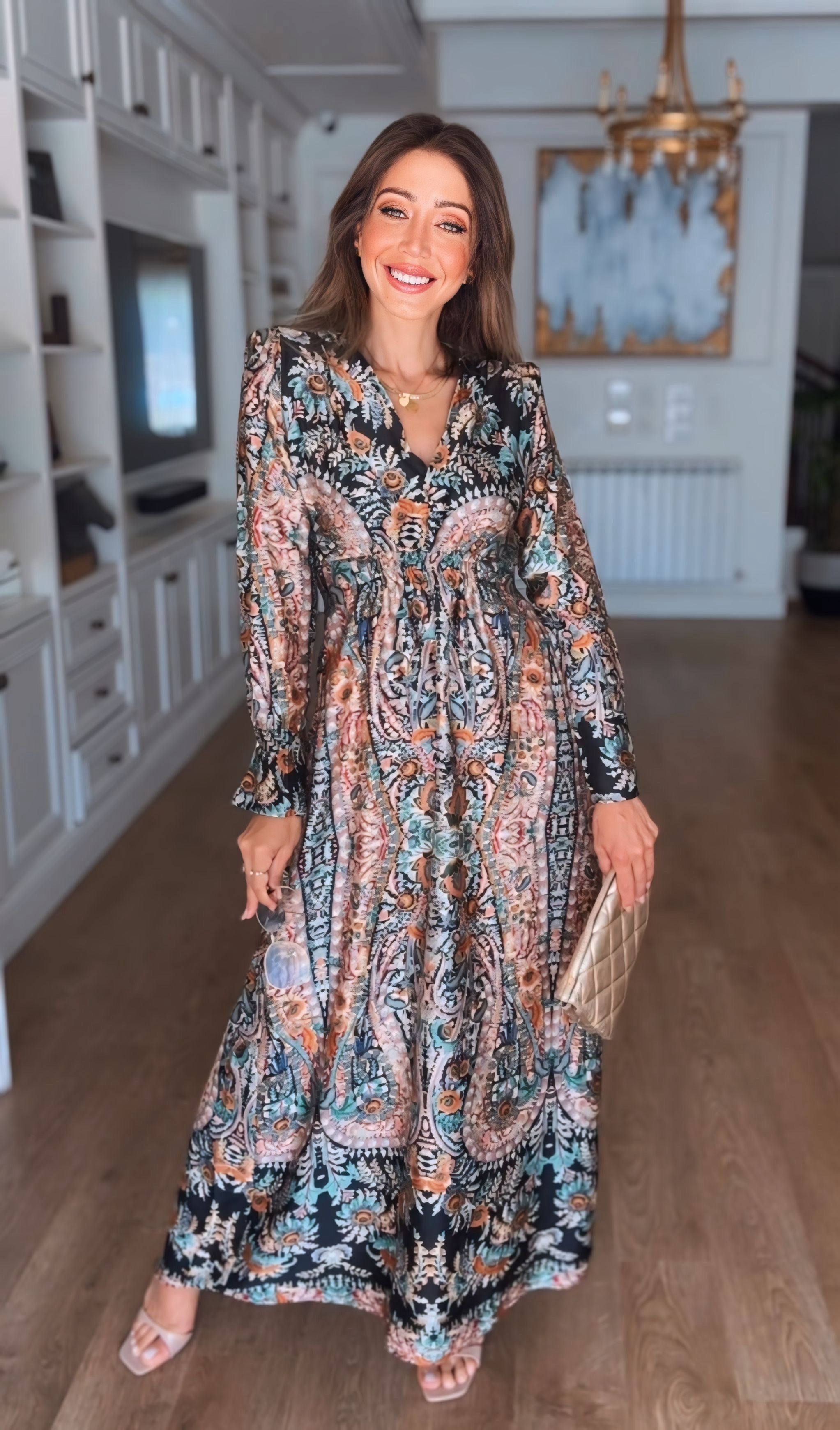 Printed Satin Dress