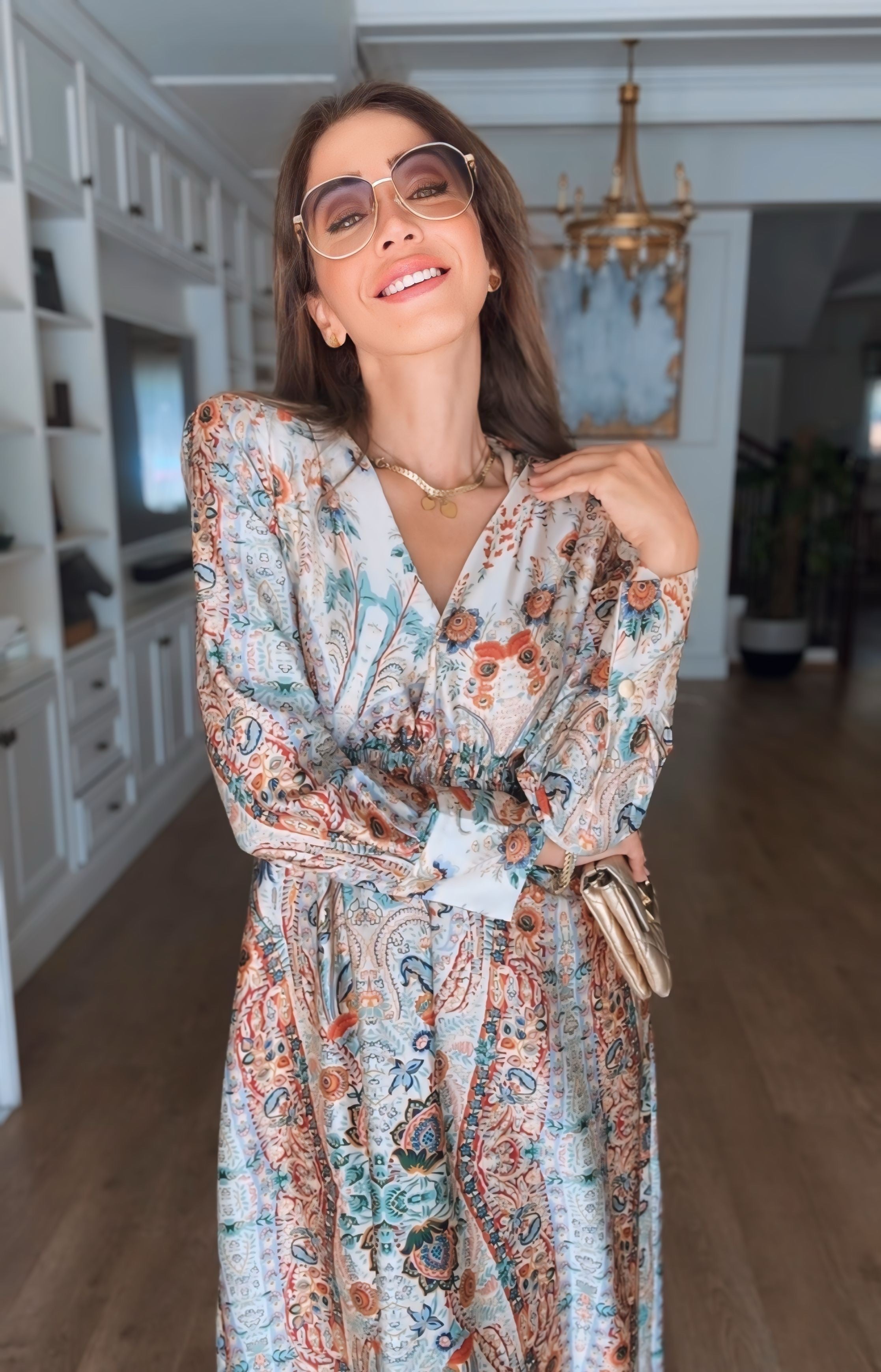 Printed Satin Dress