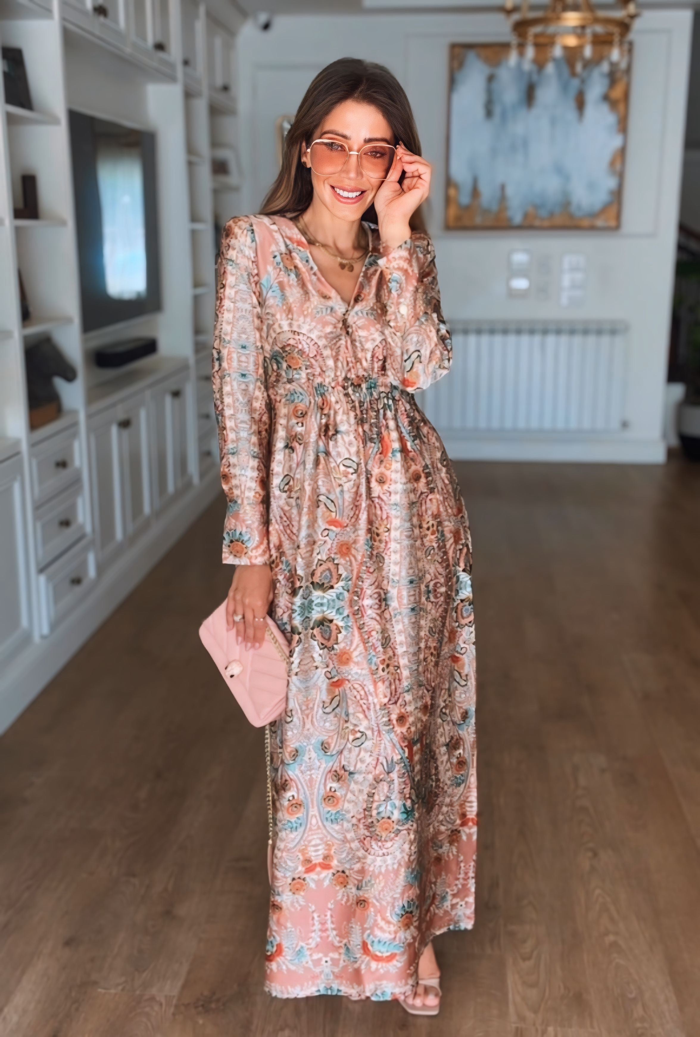 Printed Satin Dress