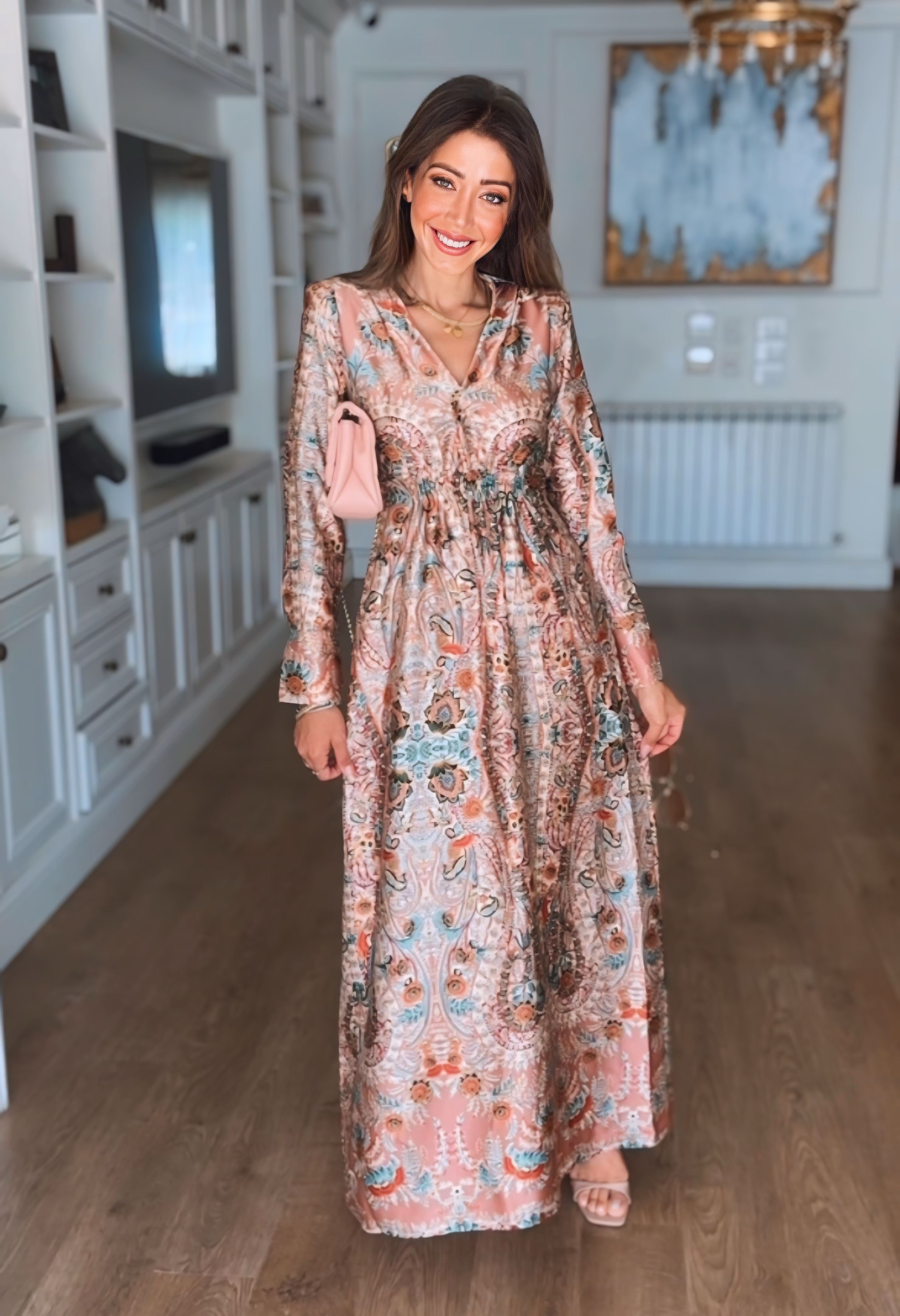 Printed Satin Dress