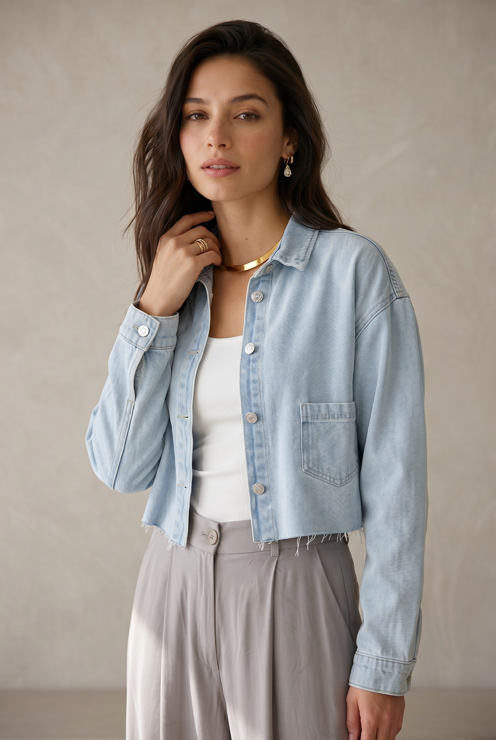 Crop Denim Shirt / Jacket