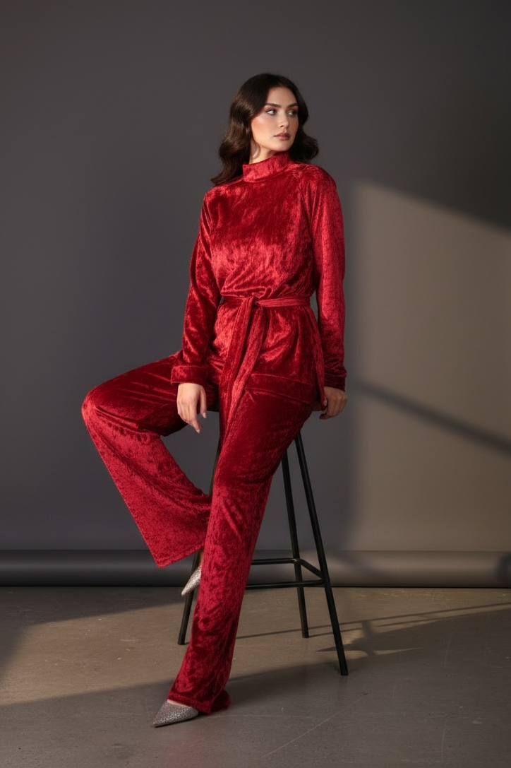 Fit & Flare Velvet Set