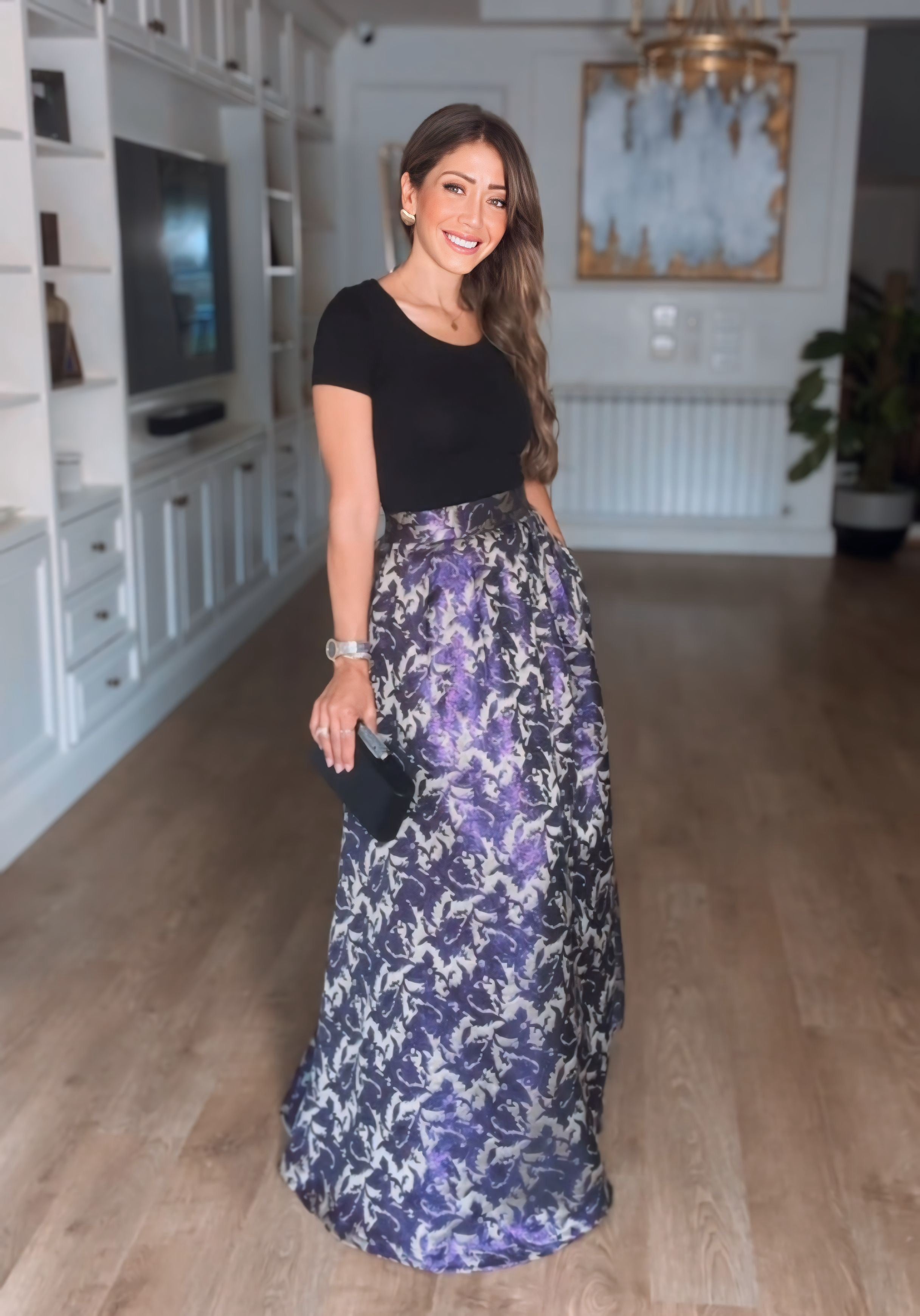 Royal Jacquard Maxi Skirt