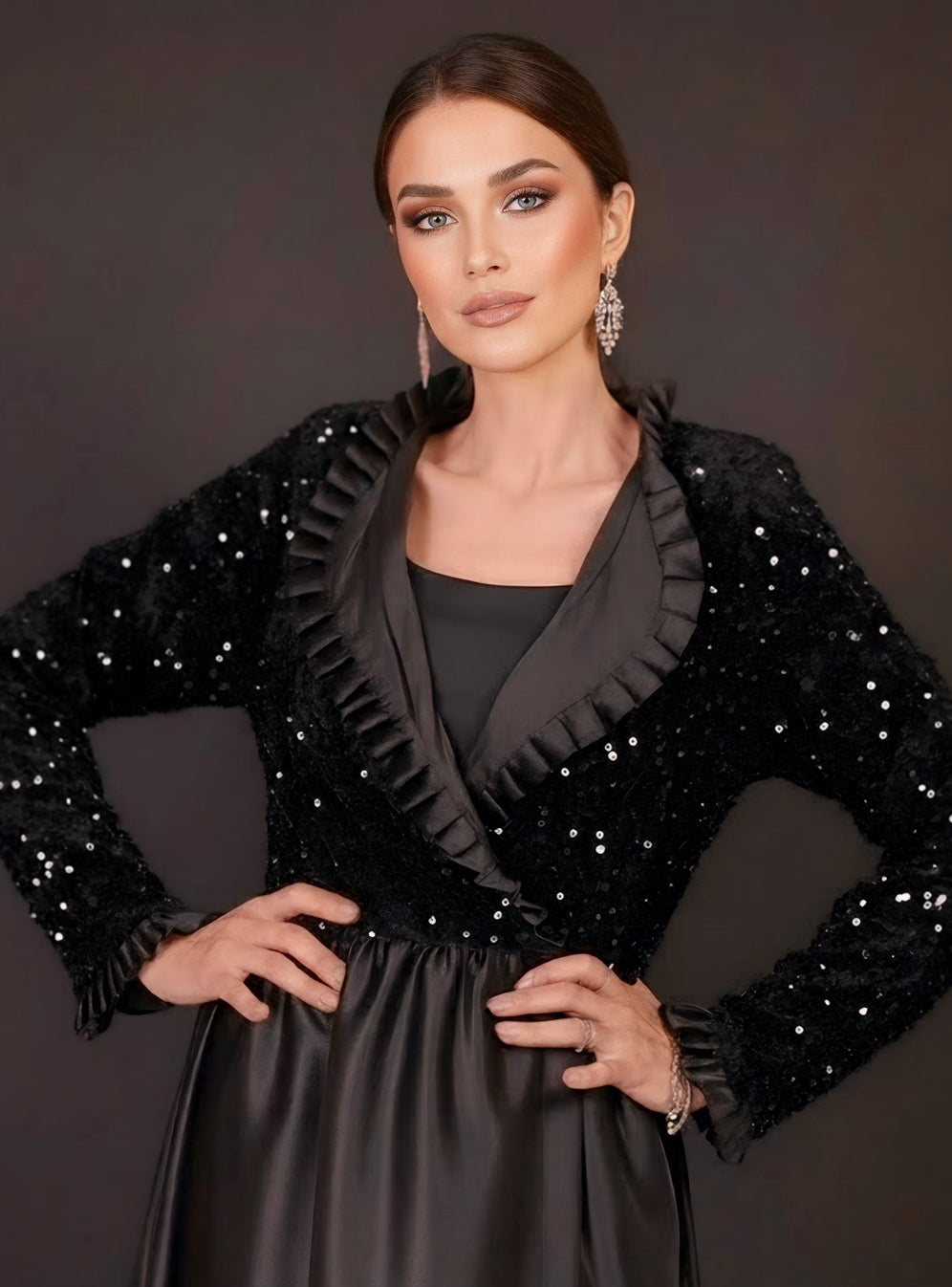 Royal Ruffle Abaya Dress