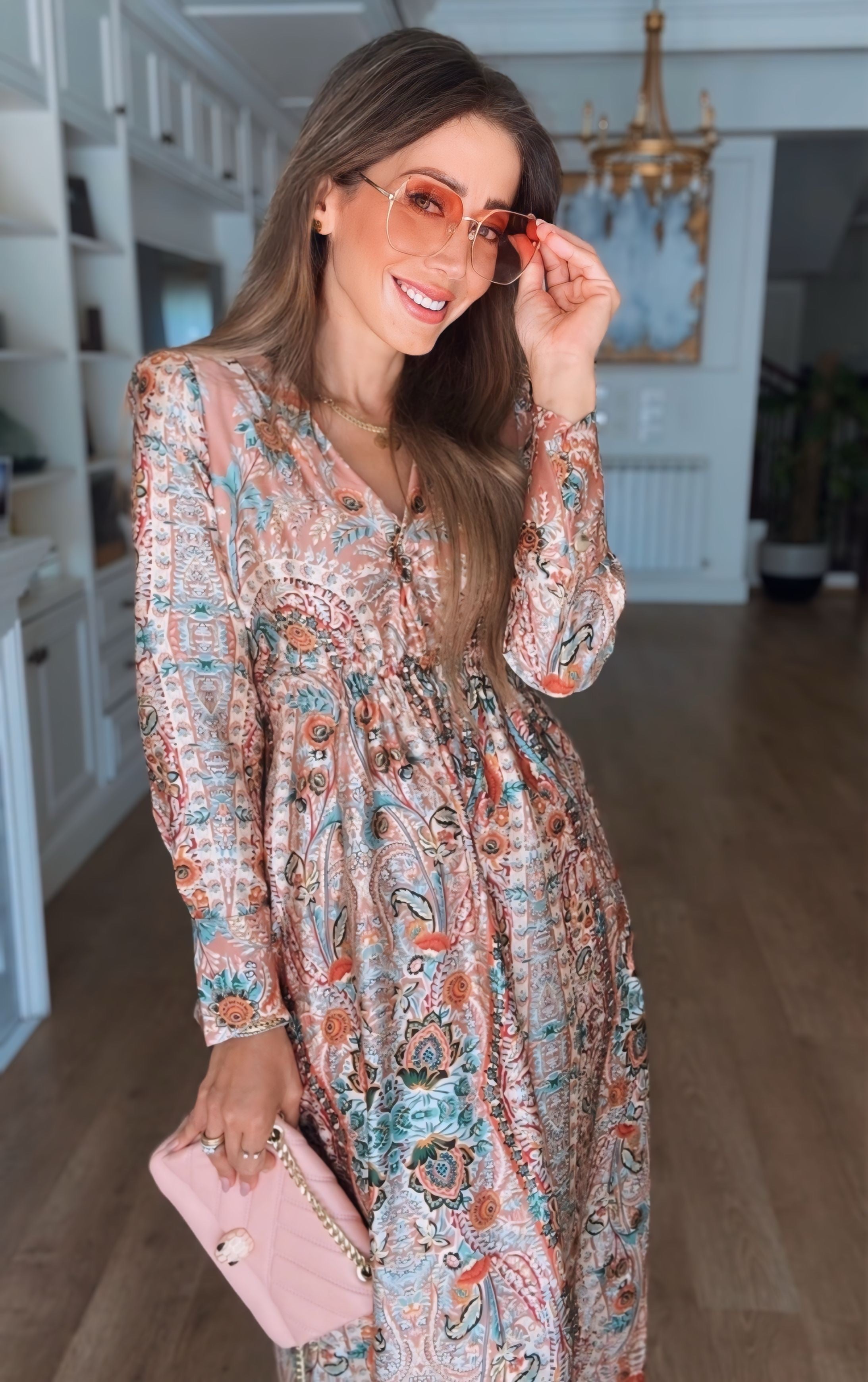 Printed Satin Dress