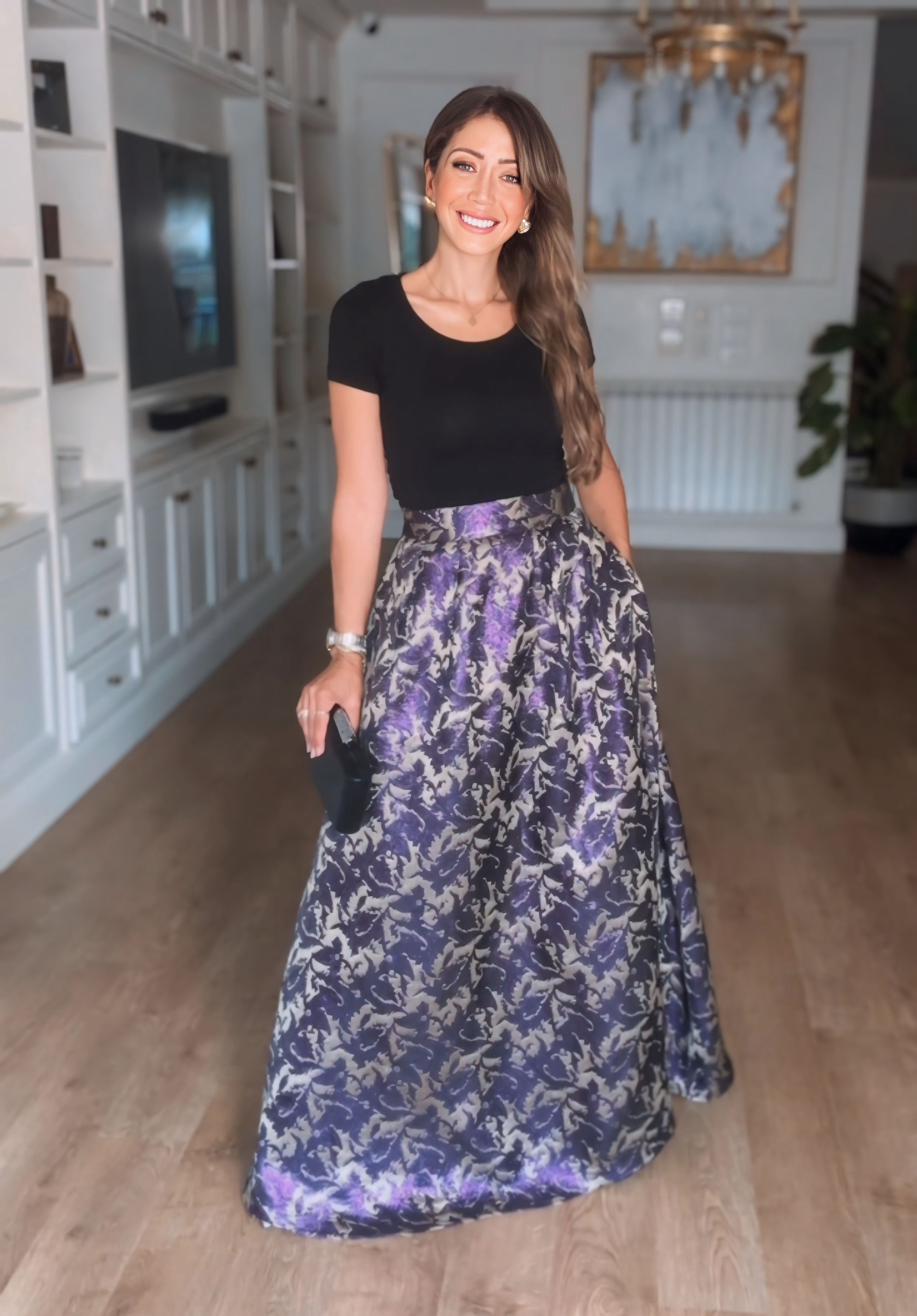 Royal Jacquard Maxi Skirt