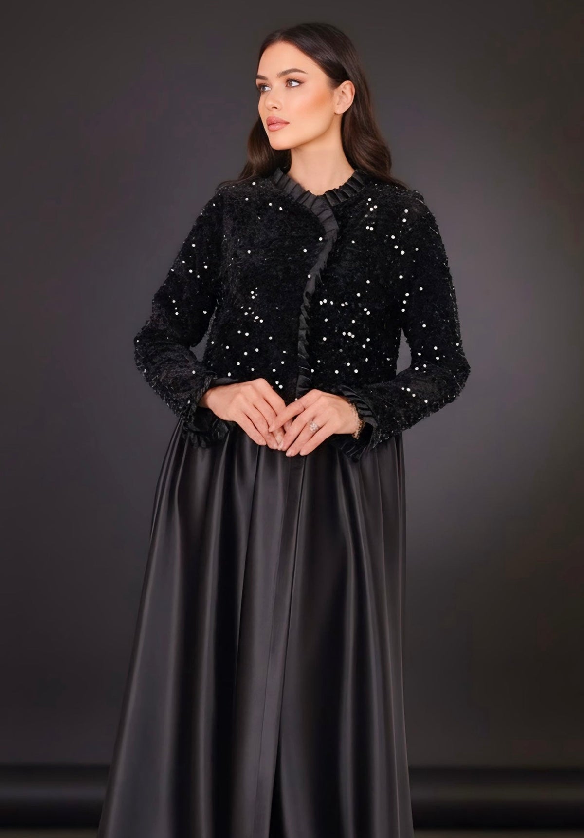 Royal Ruffle Abaya Dress