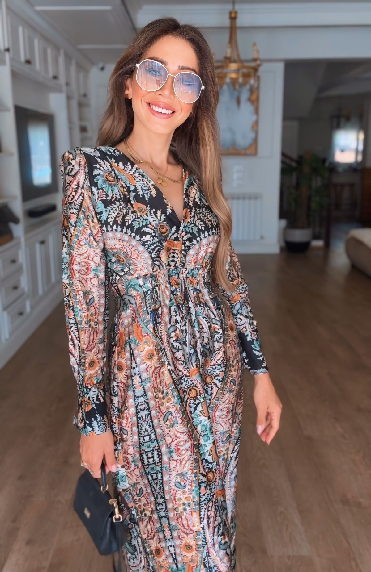 Printed Satin Dress