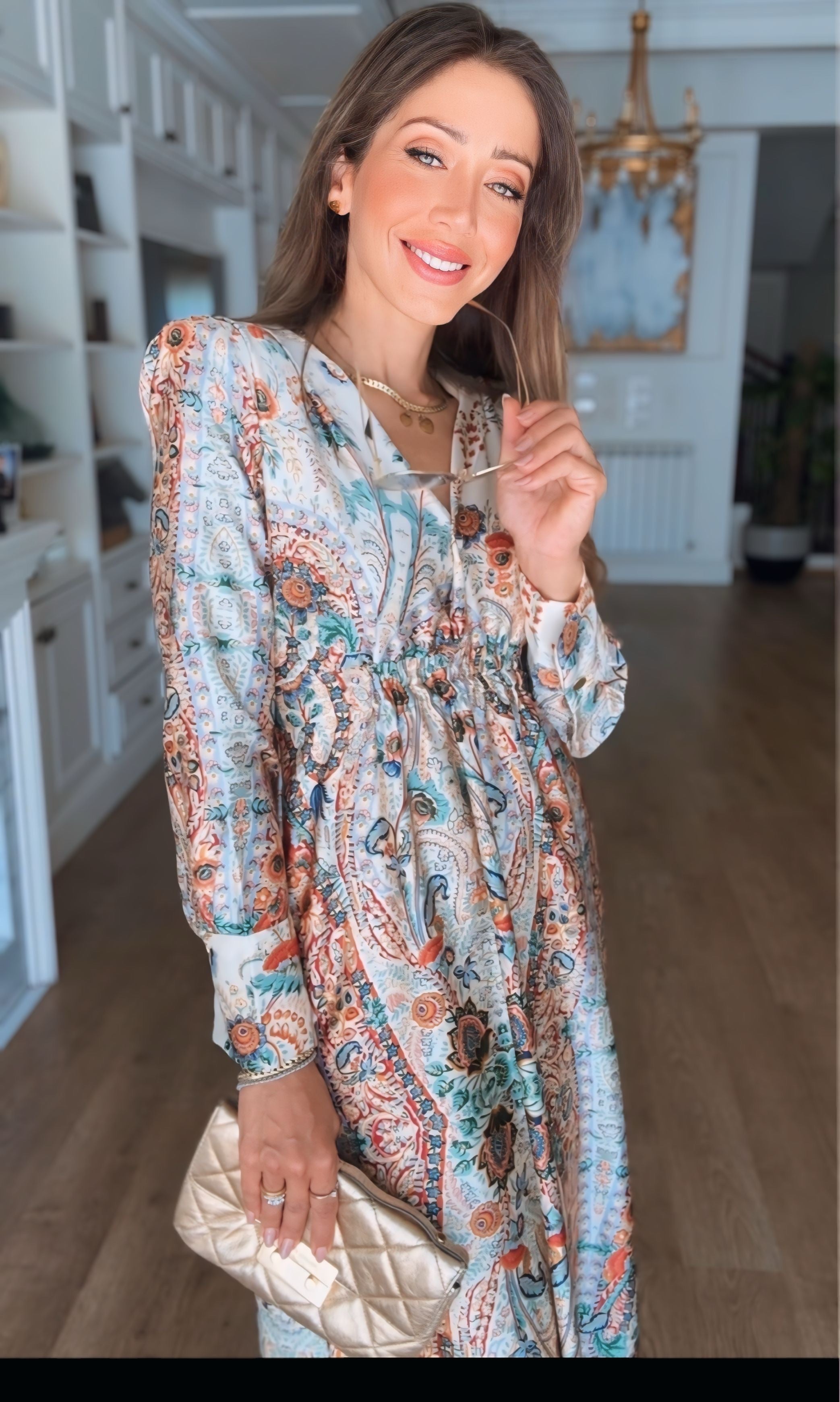 Printed Satin Dress