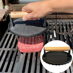 Cast Iron Slotted Steak Press 23cm