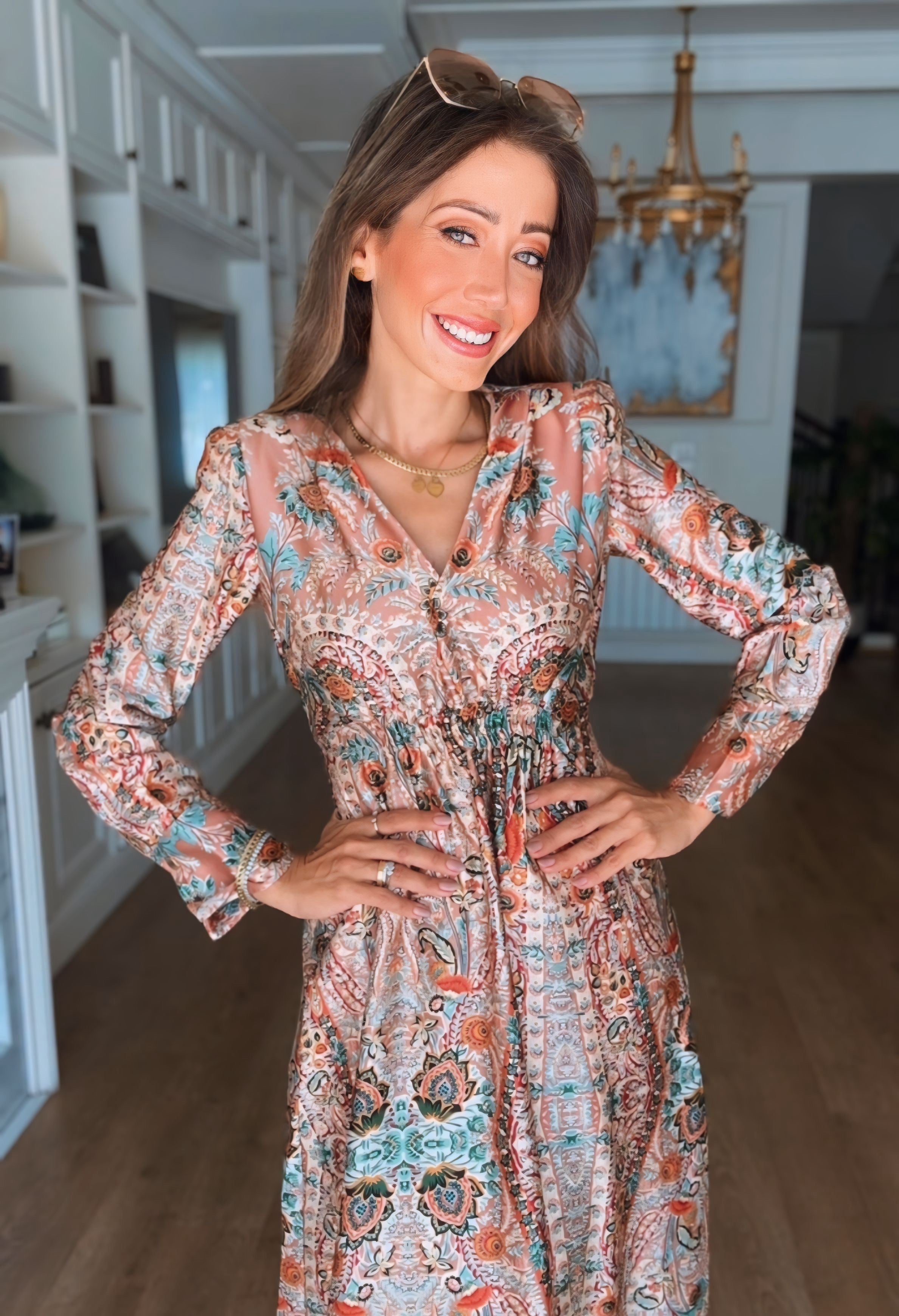 Printed Satin Dress