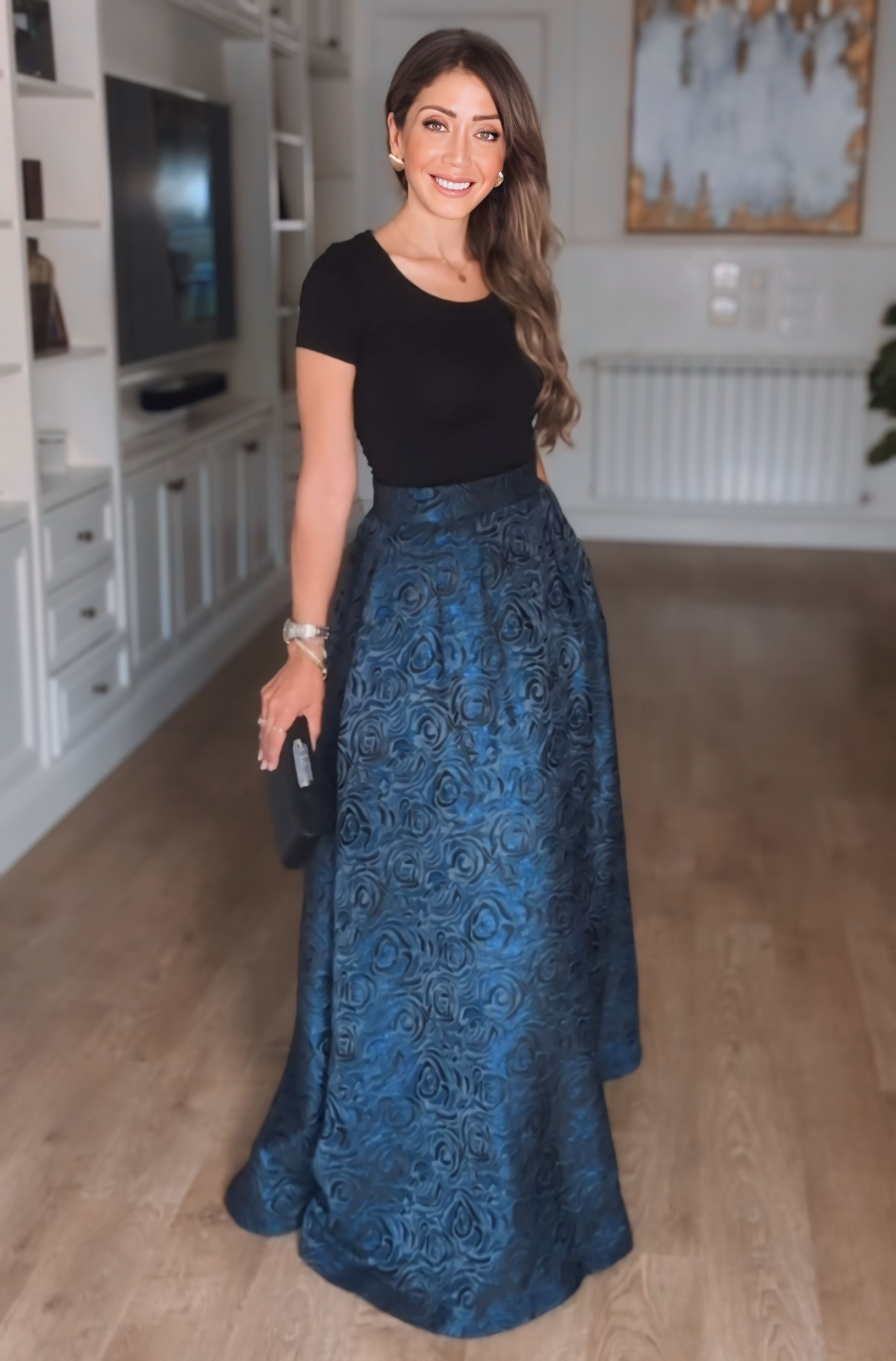 Royal Jacquard Maxi Skirt