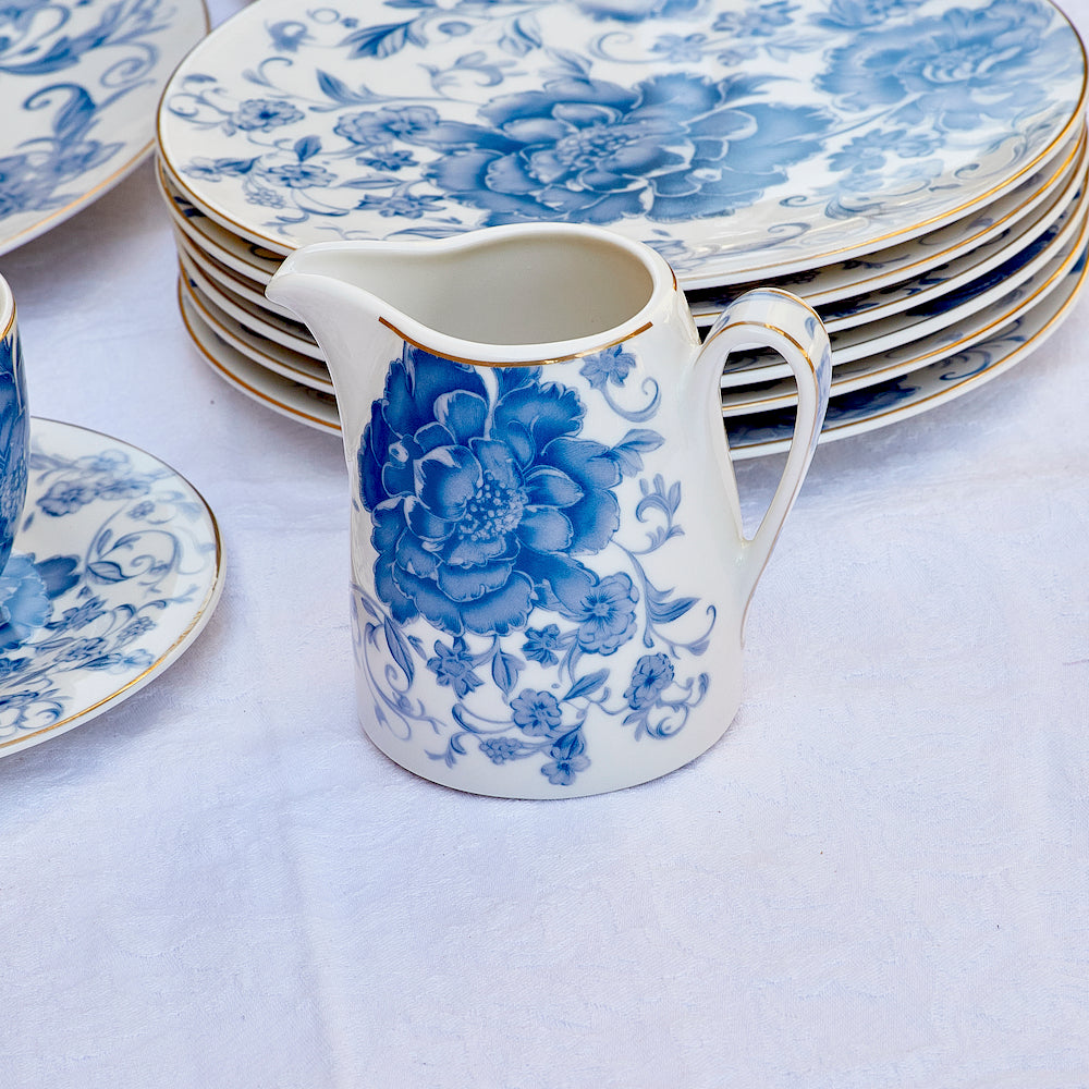Royal Blue Flower Tea Set of 24 Pieces