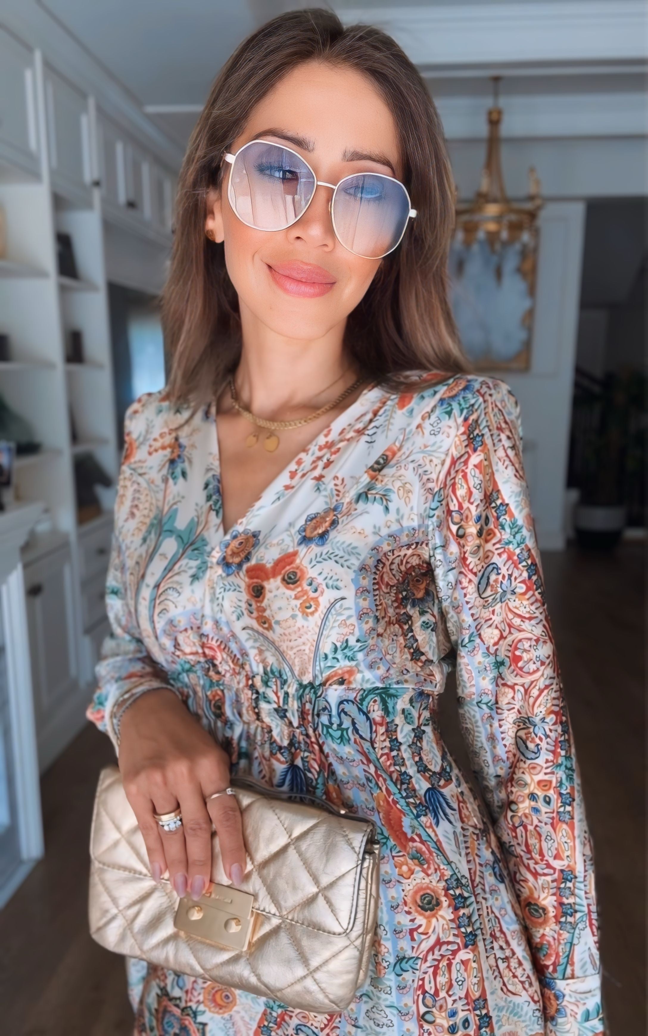 Printed Satin Dress