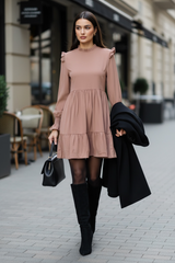 Ruffled Long Sleeves Dress