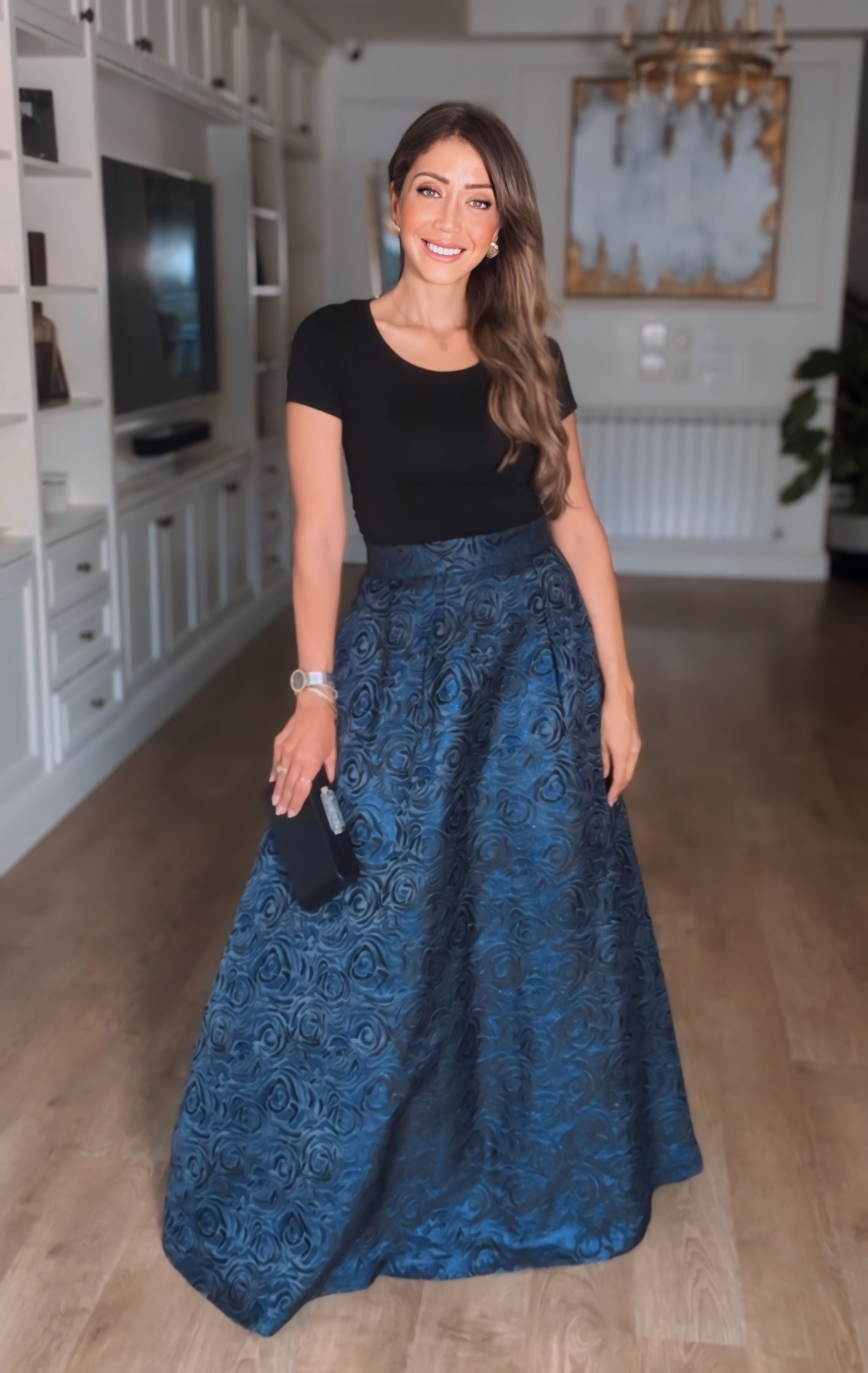Royal Jacquard Maxi Skirt