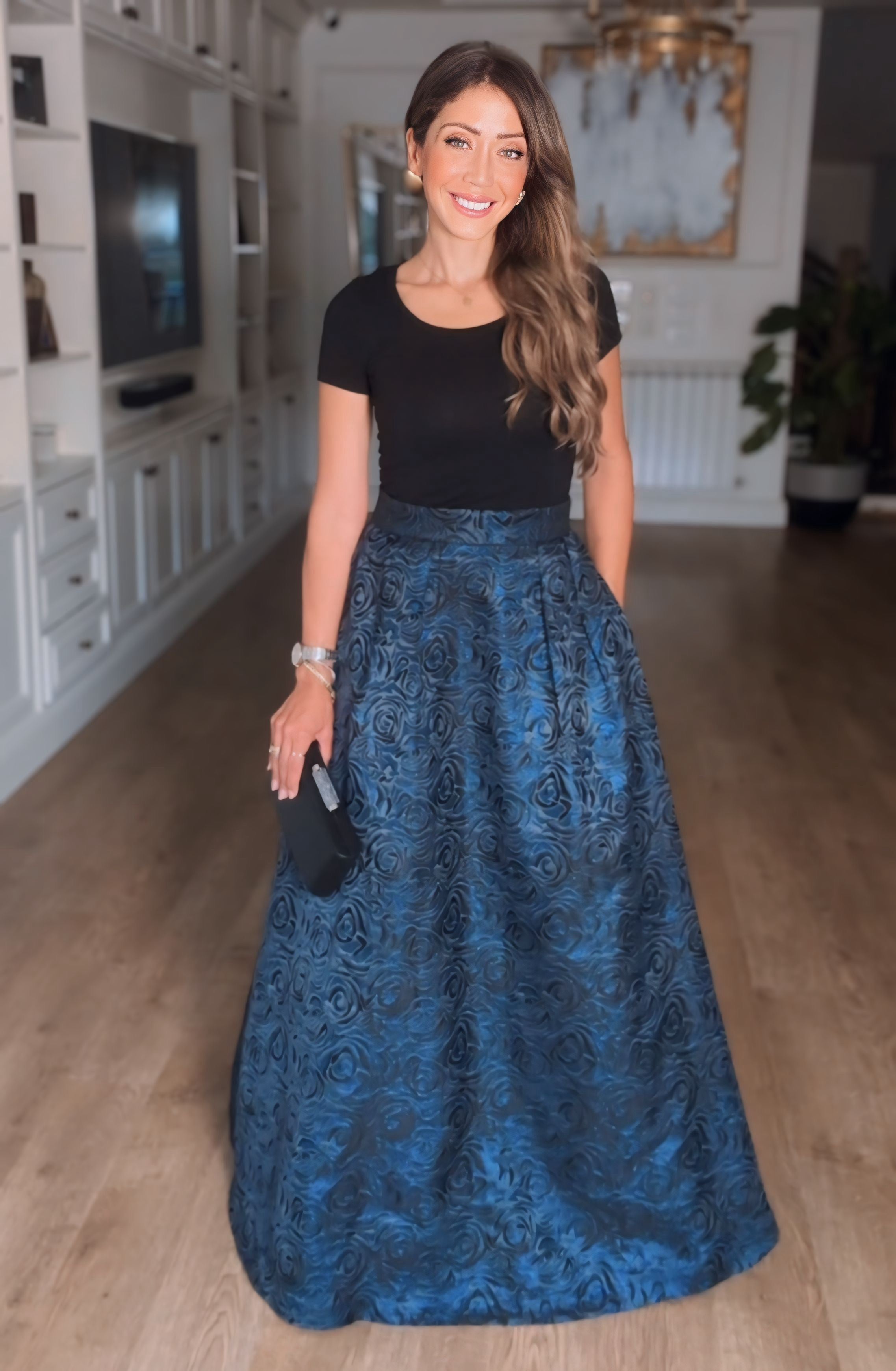 Royal Jacquard Maxi Skirt