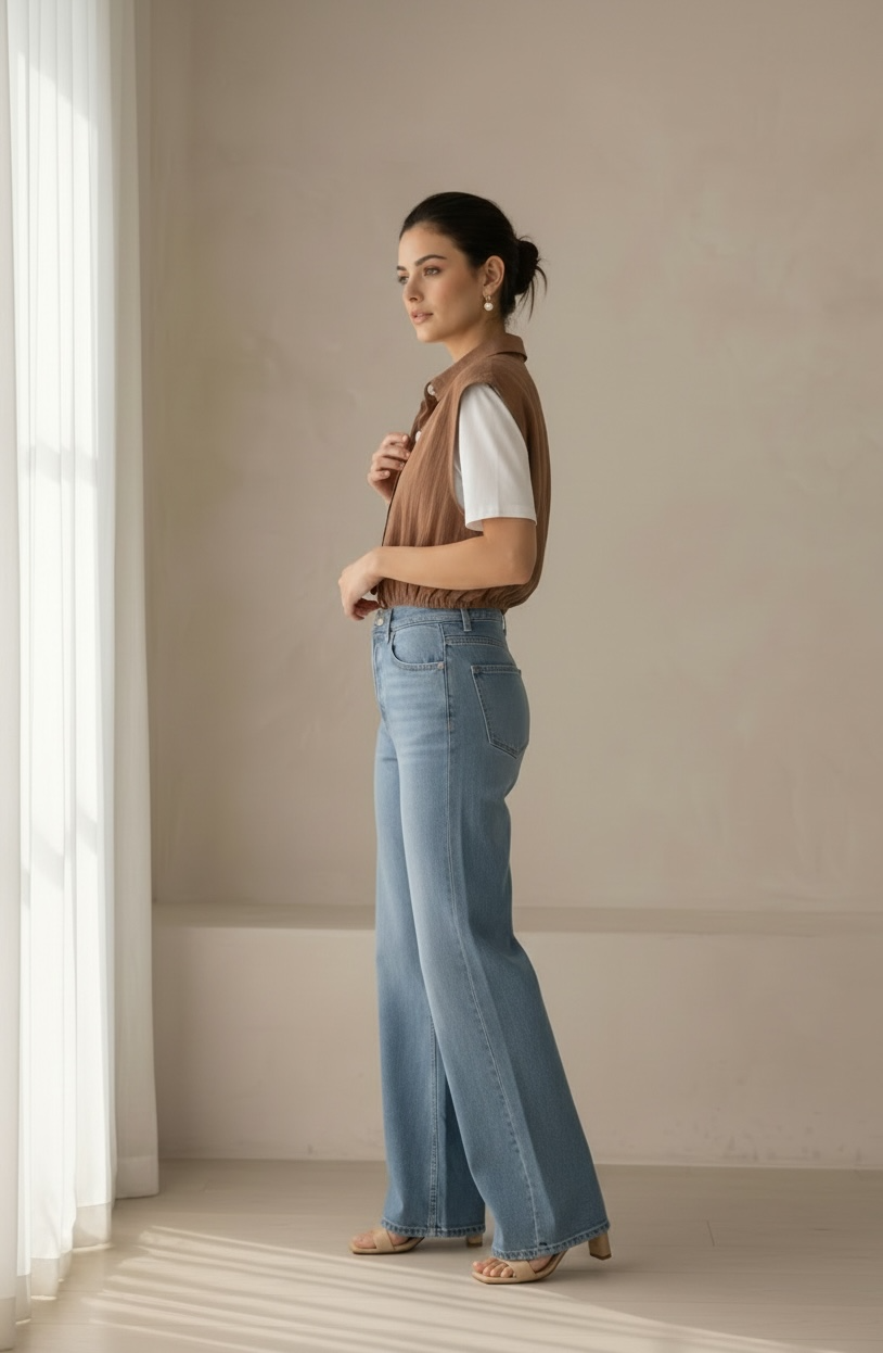Sleeveless Volume Soft Shirt