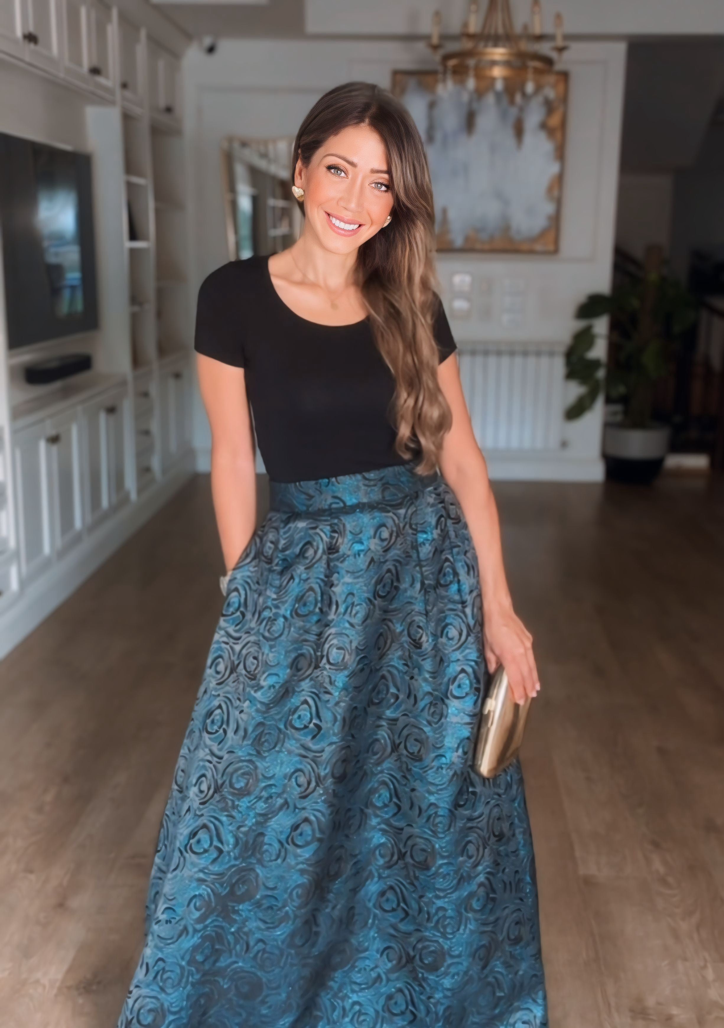 Royal Jacquard Maxi Skirt
