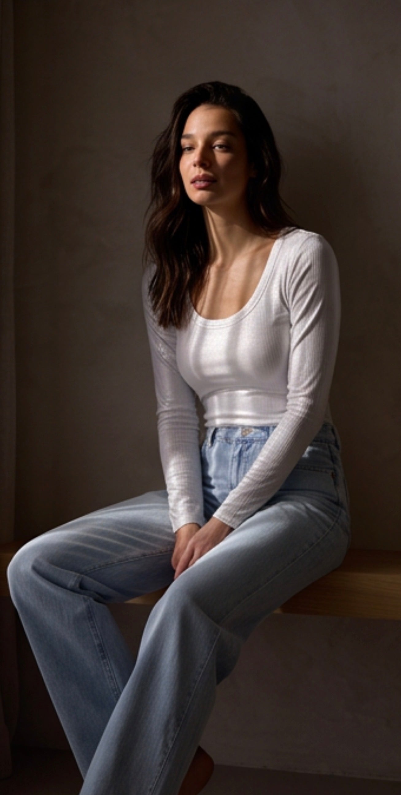Metallic Long Sleeves Top