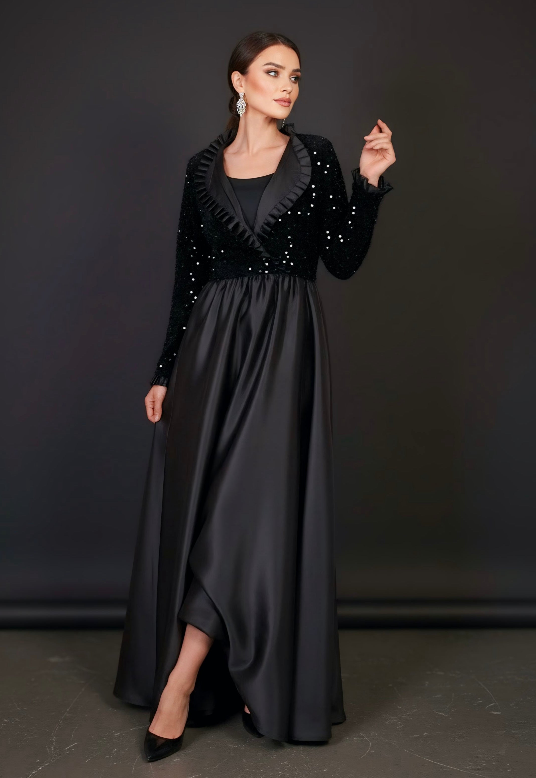 Royal Ruffle Abaya Dress