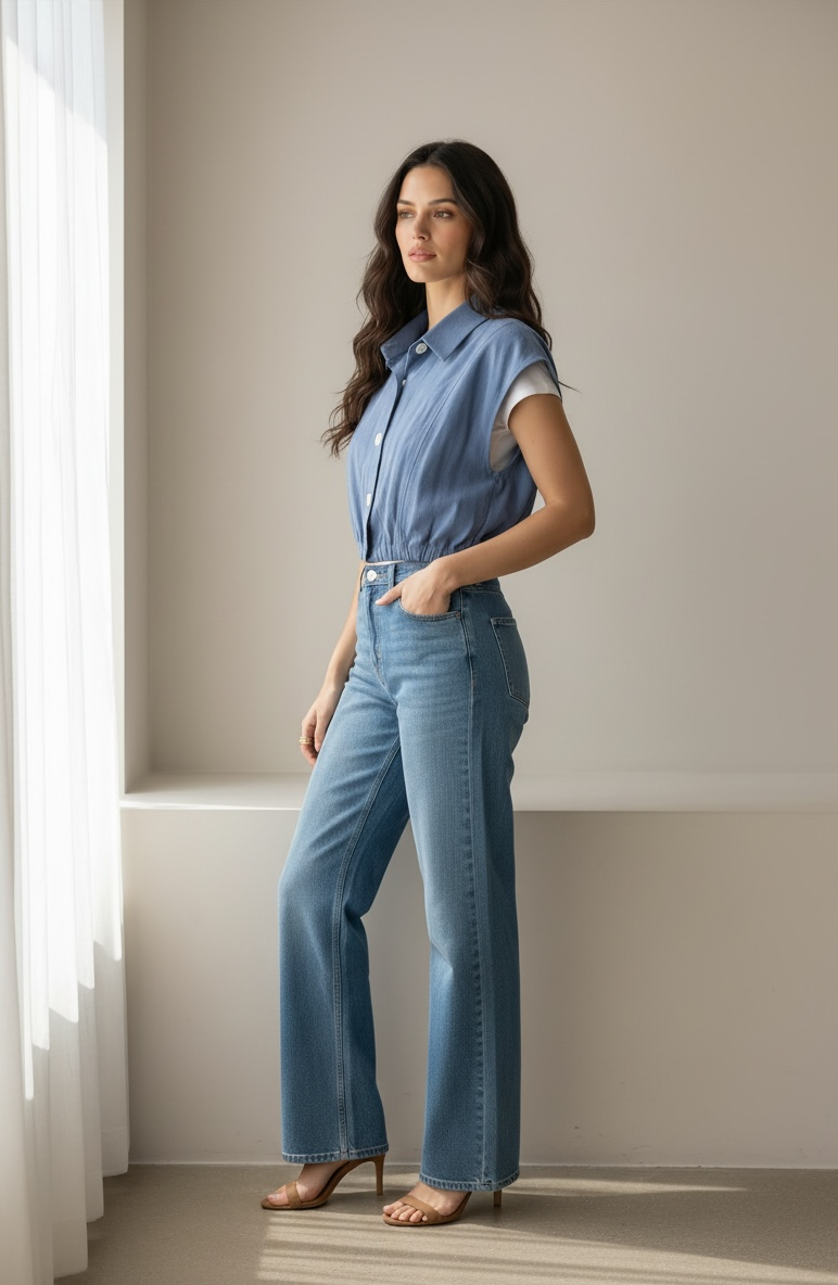 Sleeveless Volume Soft Shirt