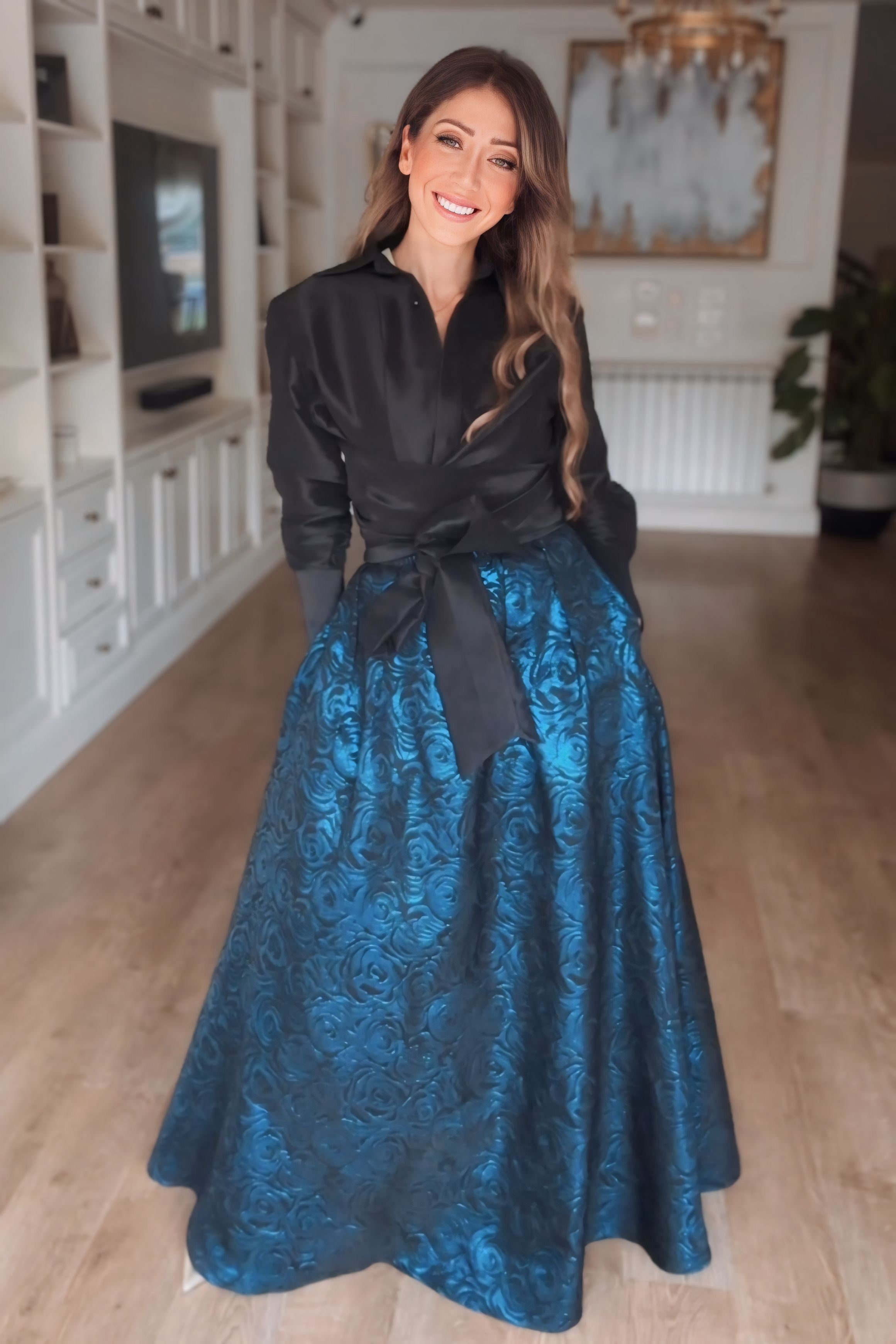 Royal Jacquard Maxi Skirt
