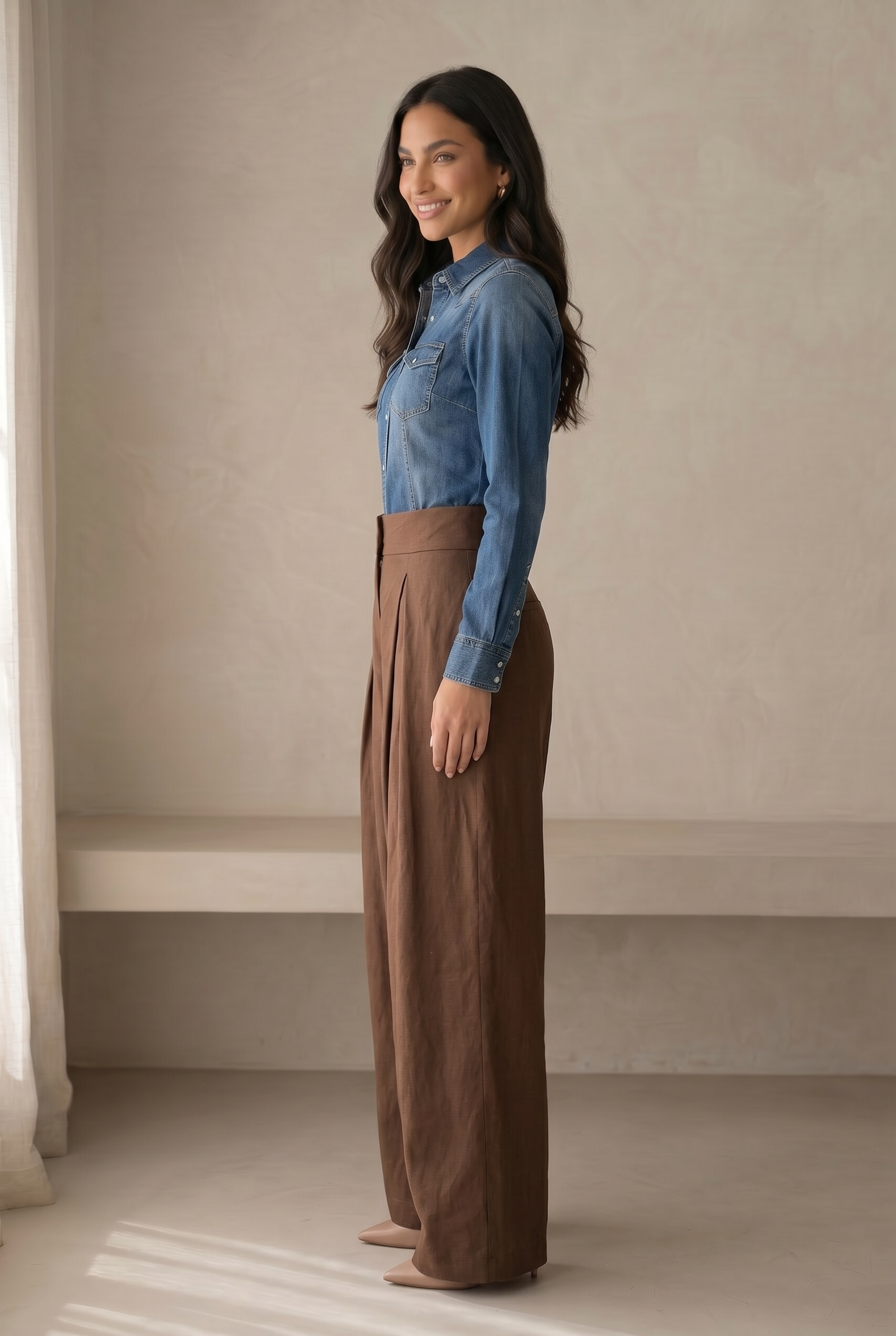 Pleated Wide Leg Pants
