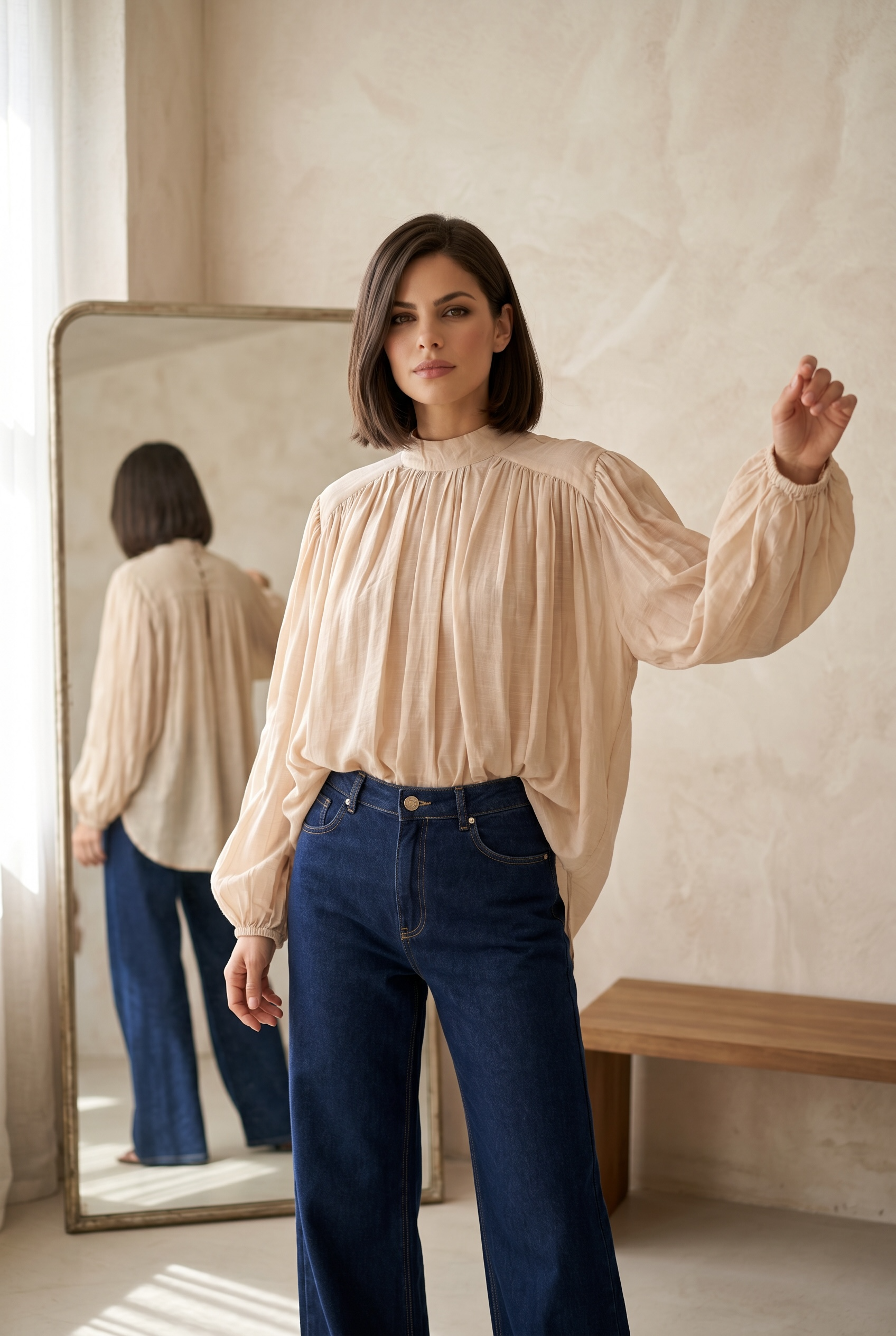 Boho Balloon Linen Shirt