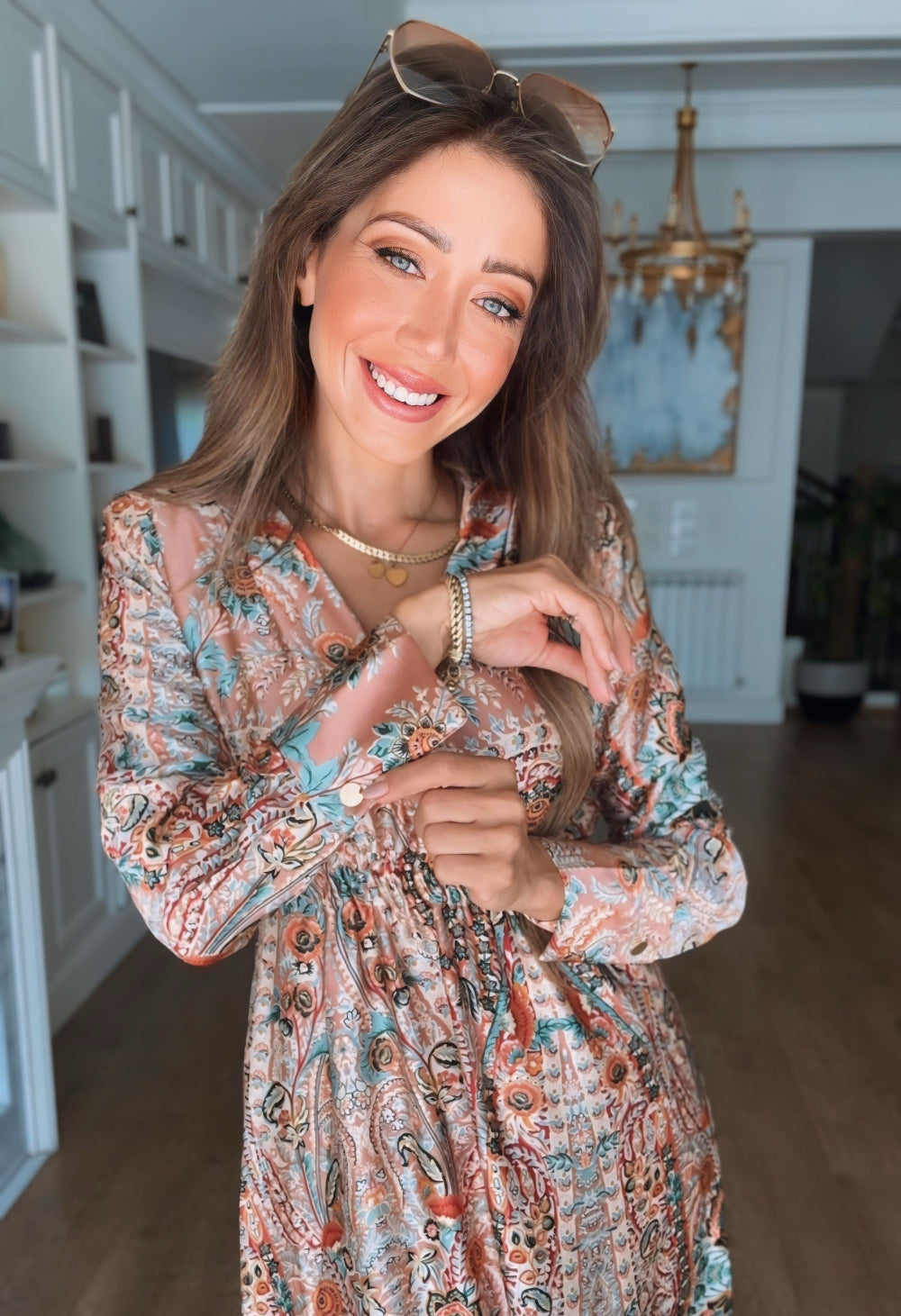 Printed Satin Dress