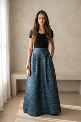 Royal Jacquard Maxi Skirt
