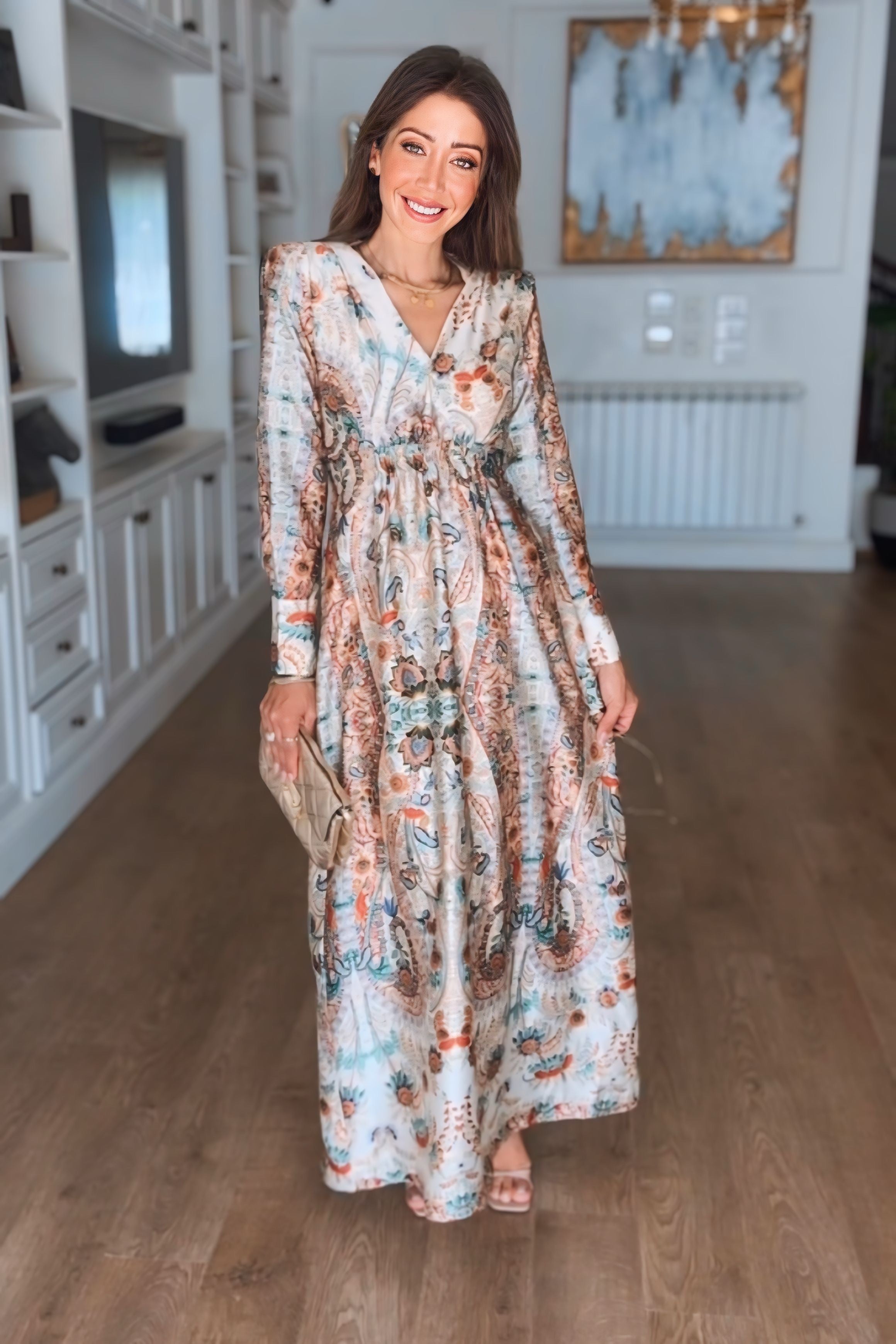 Printed Satin Dress