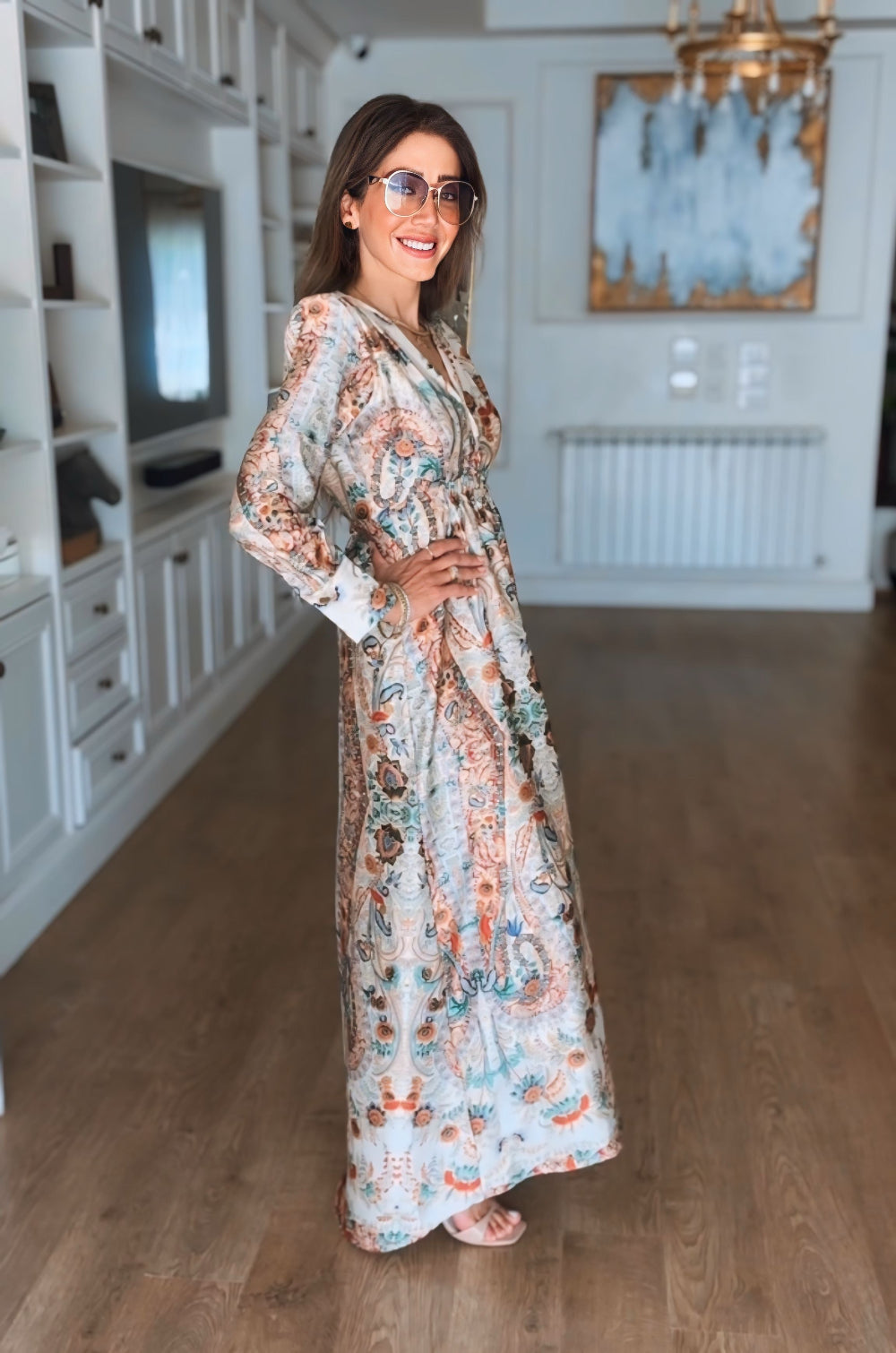 Printed Satin Dress