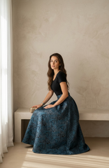 Royal Jacquard Maxi Skirt