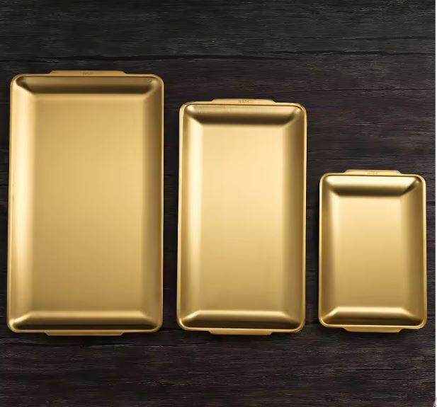 Gold Dining Tray Stainless Steel