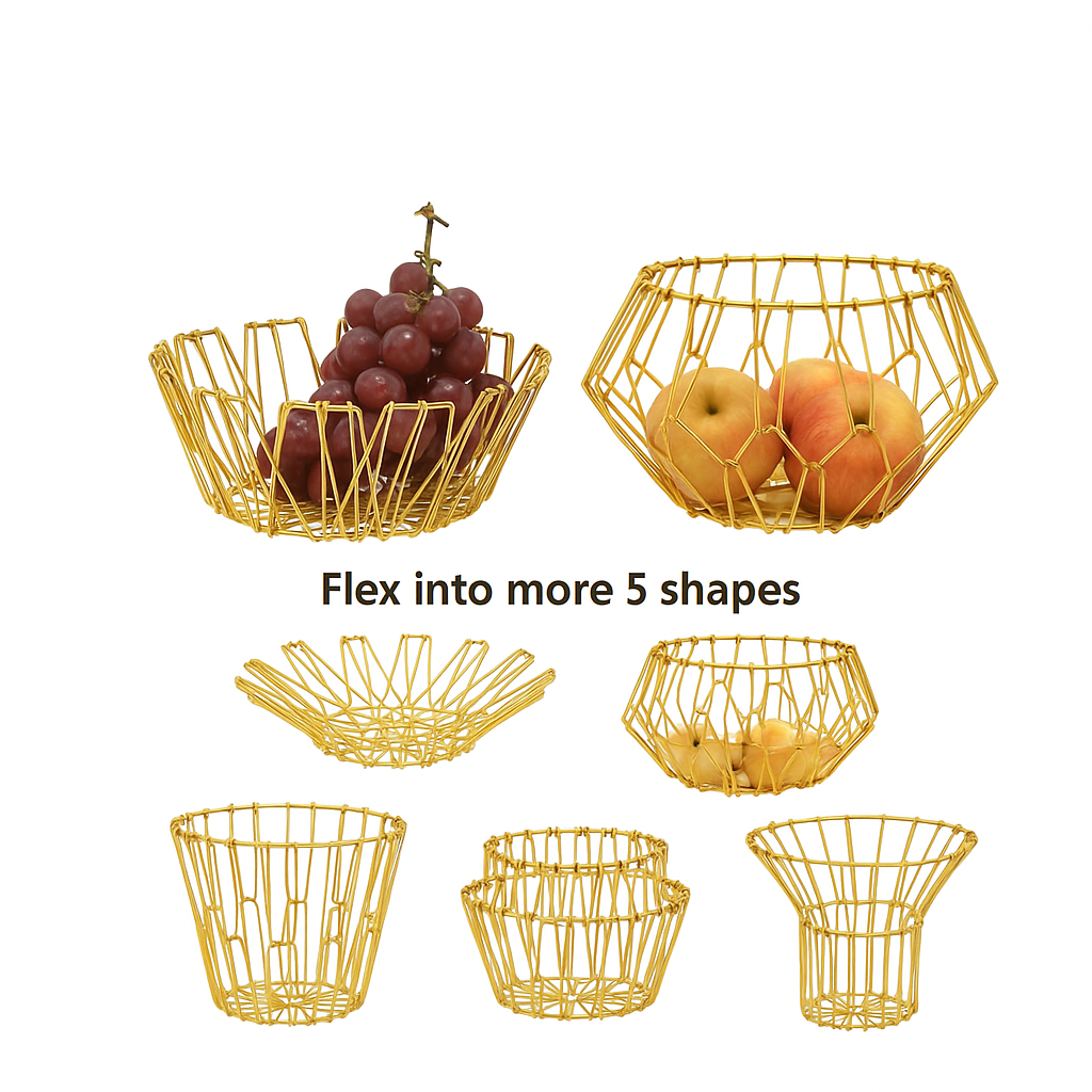 Multi-Shape Gold Wire Basket