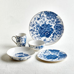 Royal Blue Flower Dinner Set – 30 Pieces
