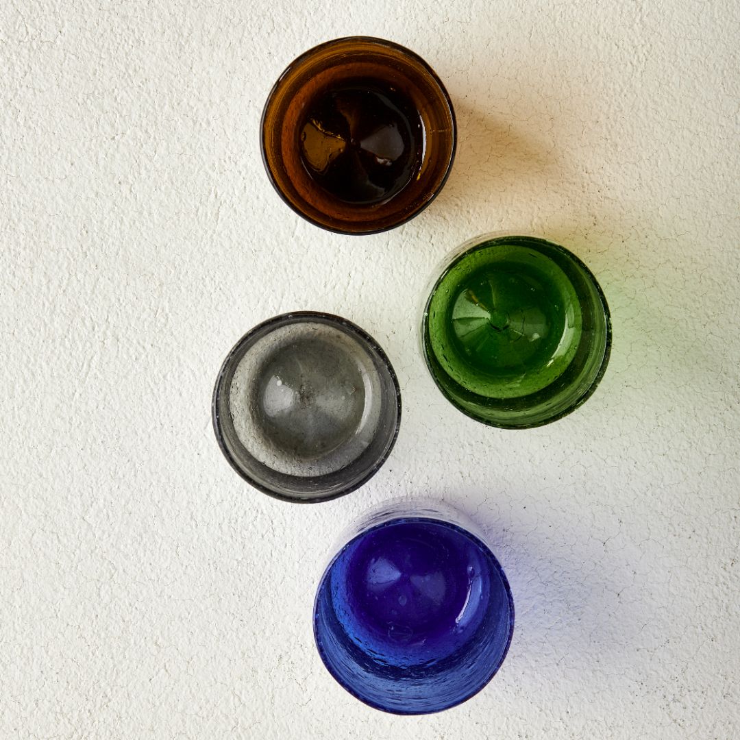 Set of 6 Color Glass Cups