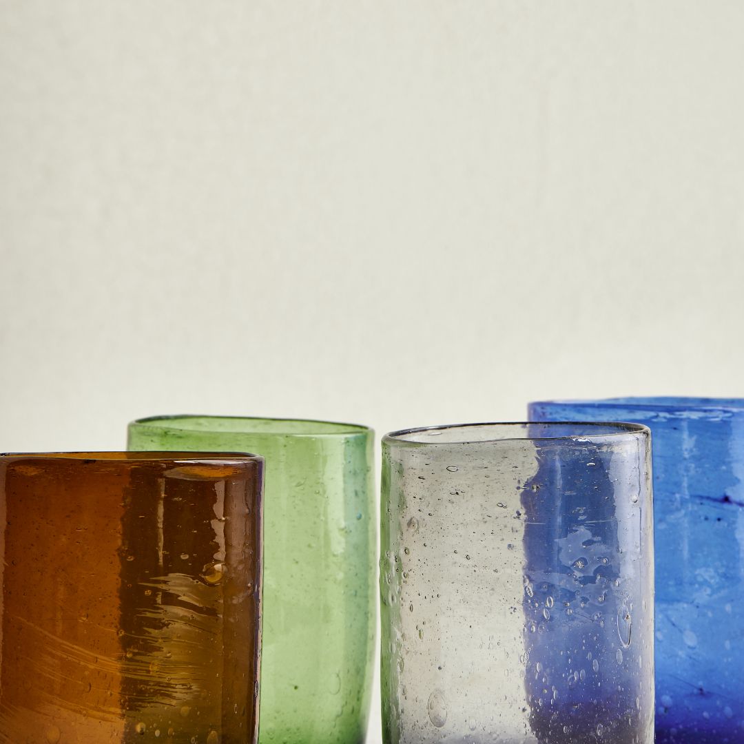 Set of 6 Color Glass Cups