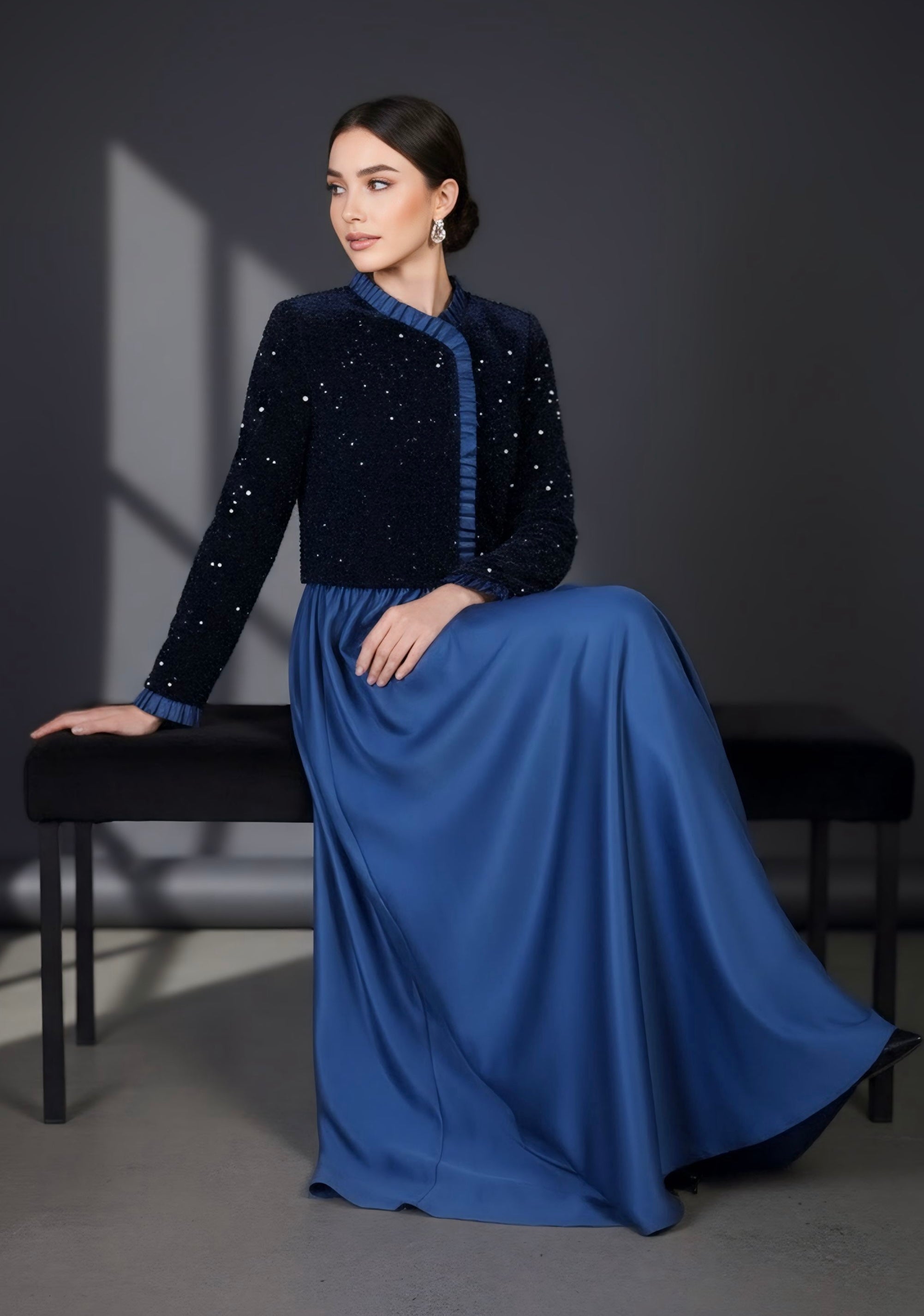 Royal Ruffle Abaya Dress