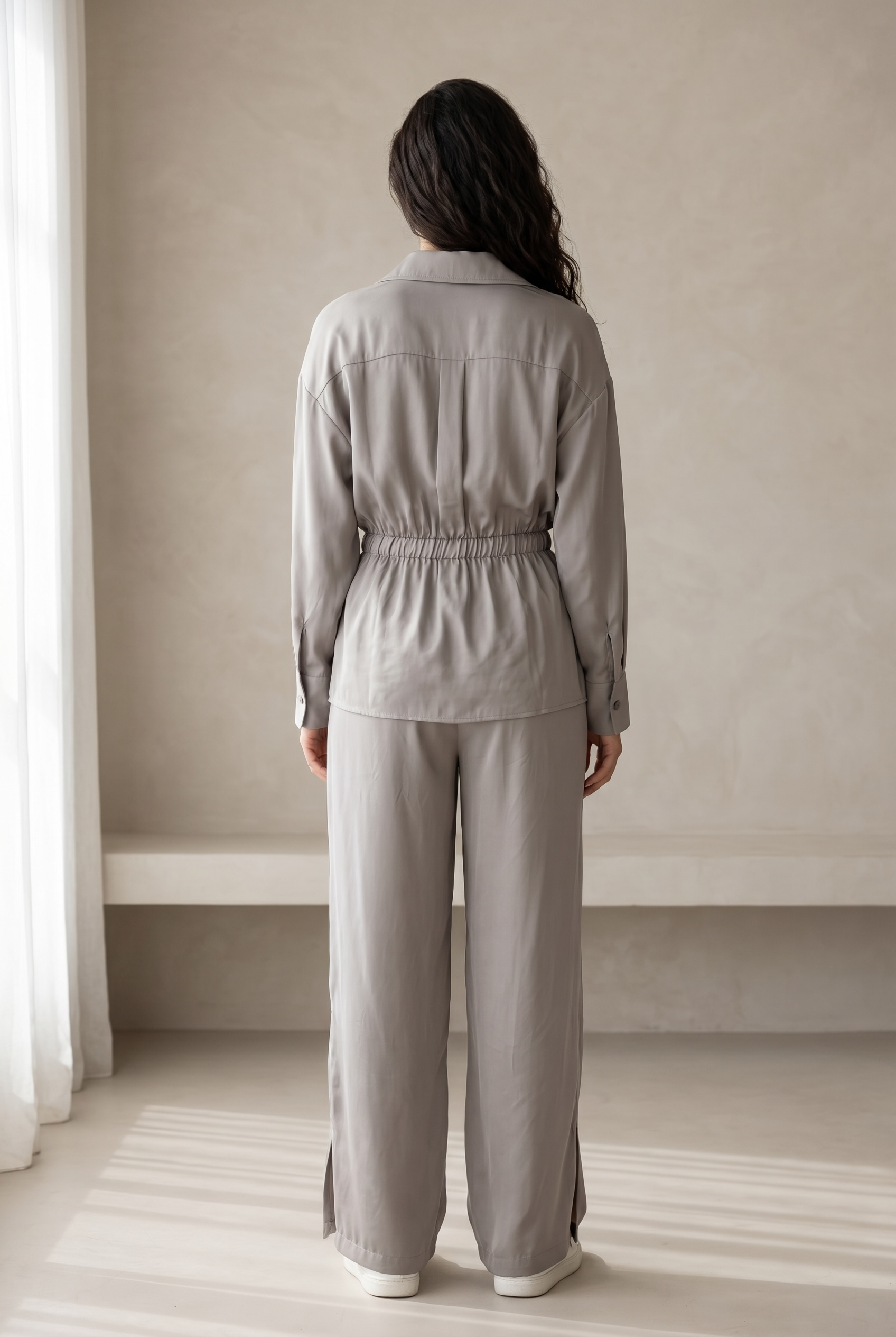 Peach Skin Wrap Shirt