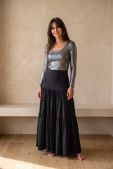 Metallic Long Sleeves Top