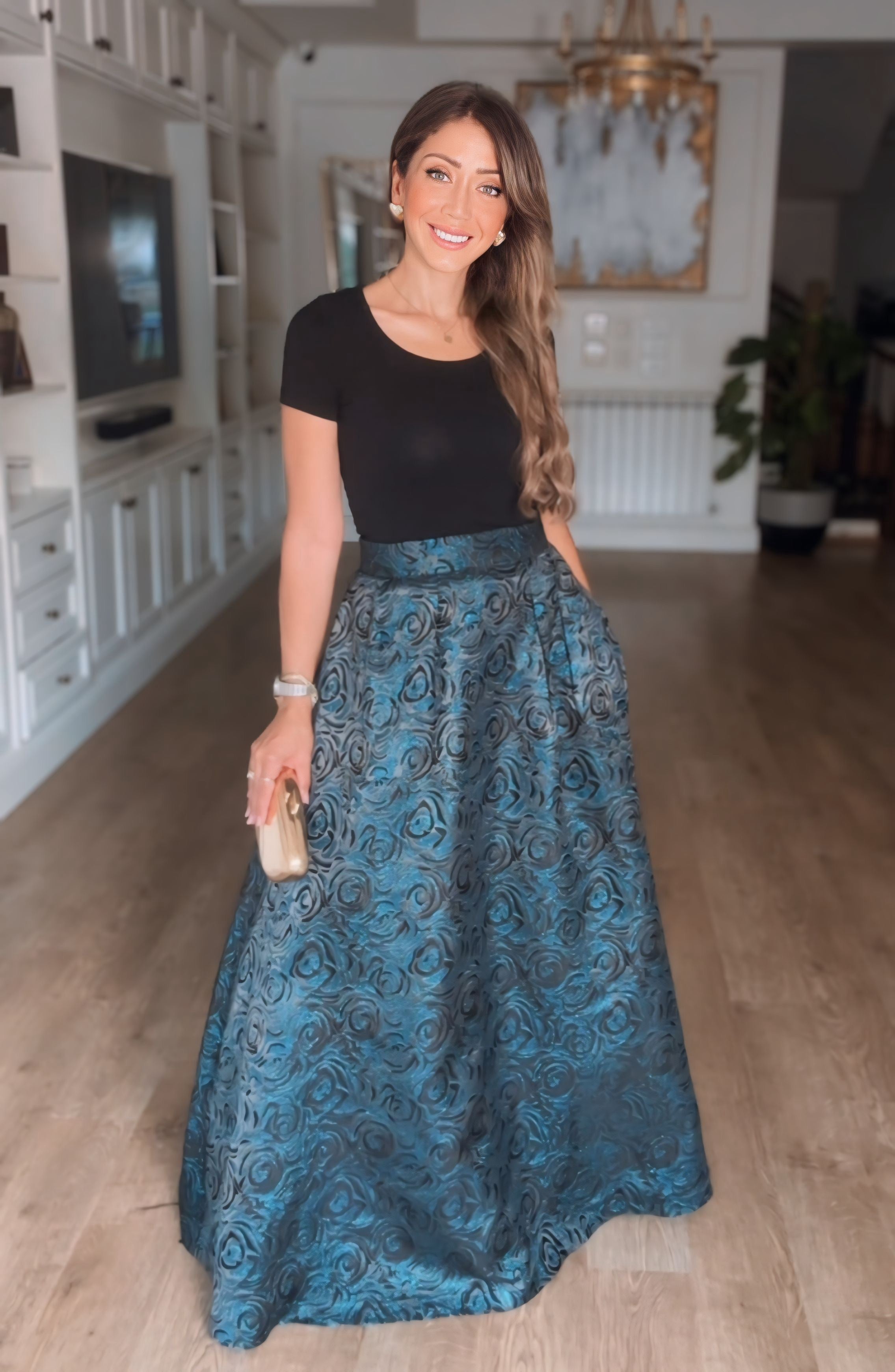 Royal Jacquard Maxi Skirt